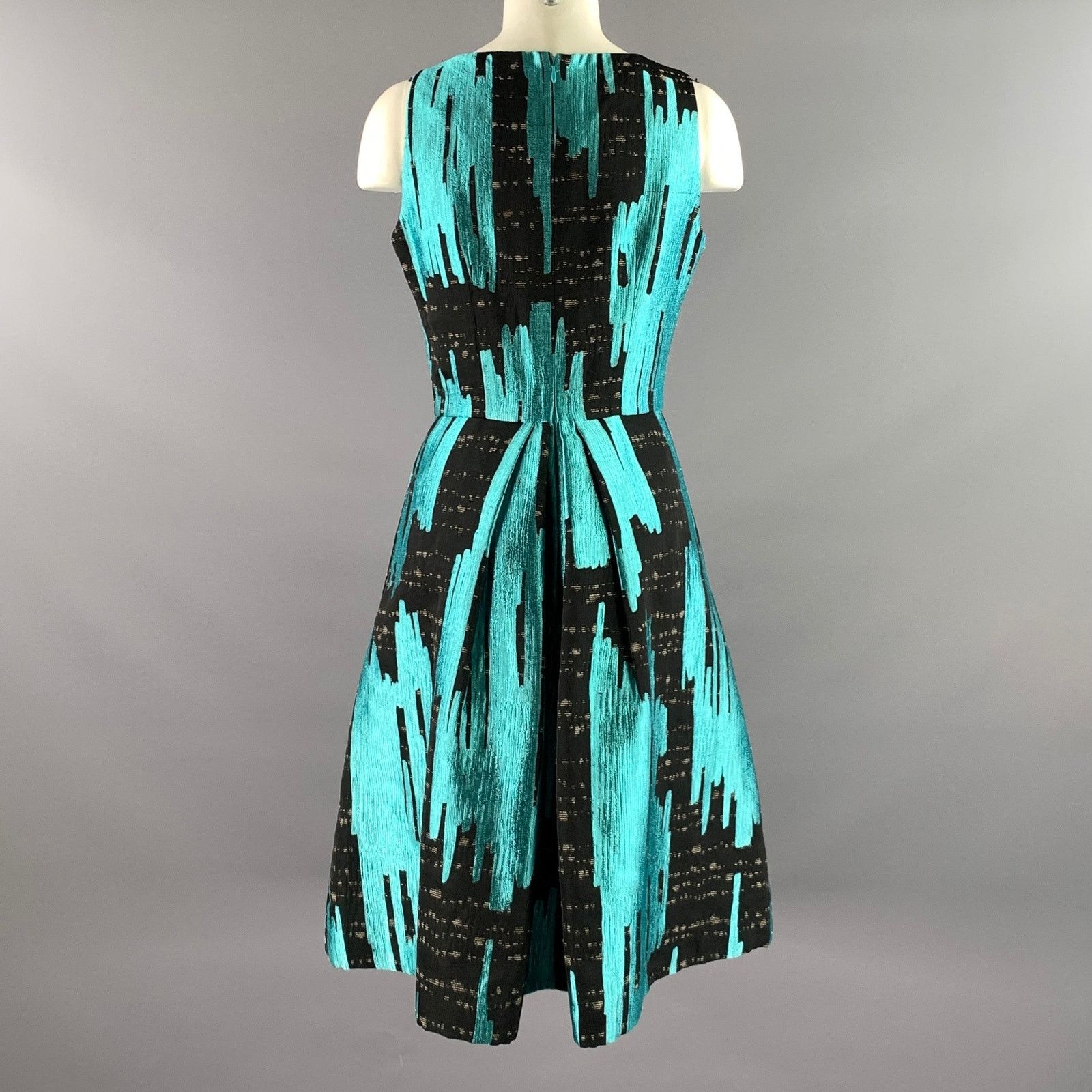 Carolina Herrera CAROLINA HERRERA Size 4 Teal Black Cocktail Dress Size S / US 4 / IT 40 - 3 Thumbnail