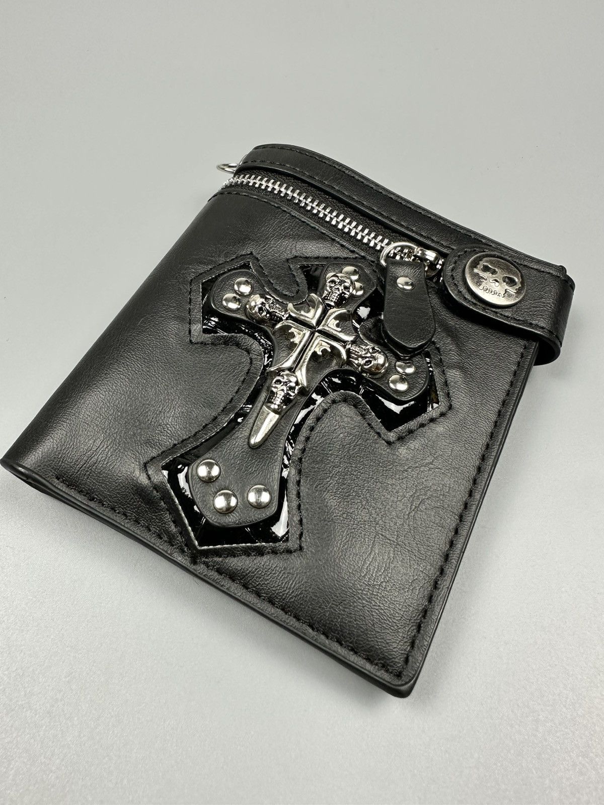 If Six Was Nine × Le Grande Bleu (L.G.B.) Chrome Hearts Inspired Japanese Punk Cross Skull Wallet Size ONE SIZE - 4 Thumbnail