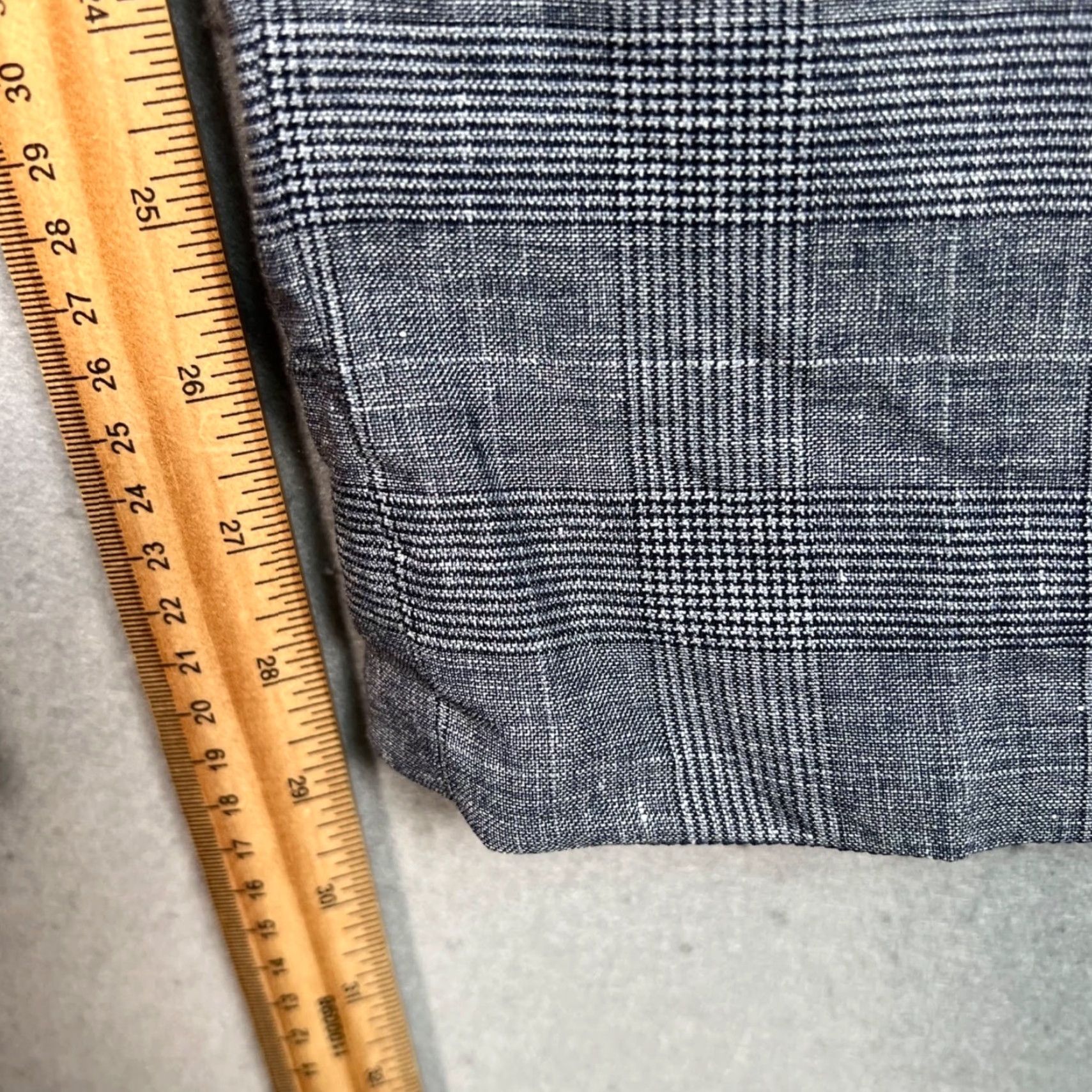 Suitsupply Suit Supply Slim Fit Gray Checkered Dress Pants Mens Size 48 Slim Tapered Front Flat Front 29 In Inseam Gray Linen Wool Silk Dress Pants Mens Medium? Size 48R - 7 Thumbnail