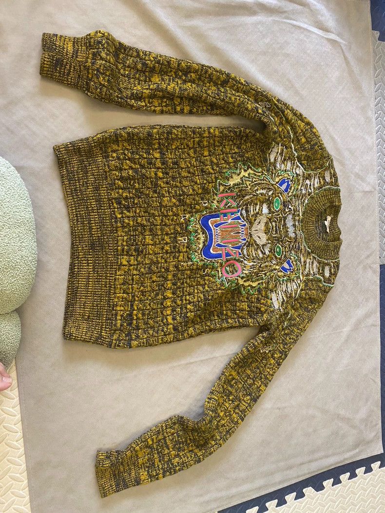 Kenzo Kenzo Tiger Head Gold Green Sweater - dmc Size US S / EU 44-46 / 1 - 1 Thumbnail