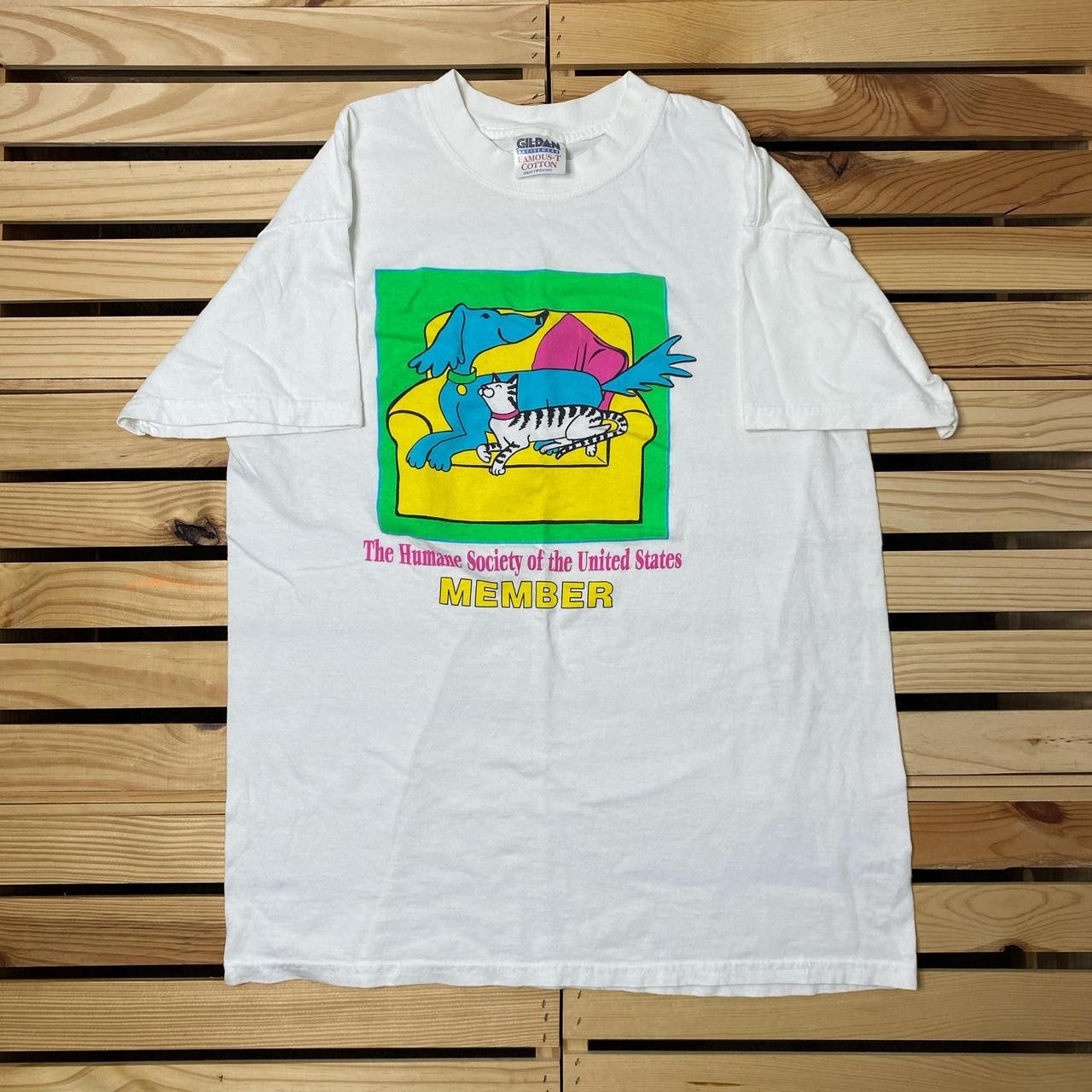 Gildan Vintage Humane Society Member White Nature Tee Size Large Size US L / EU 52-54 / 3 - 1 Thumbnail