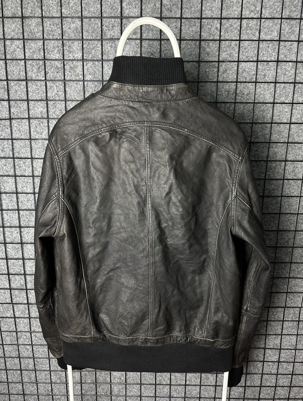 Genuine Leather Manguun Streetwear Elastic Hem Genuine Leather Jacket Size M Size US M / EU 48-50 / 2 - 5 Thumbnail