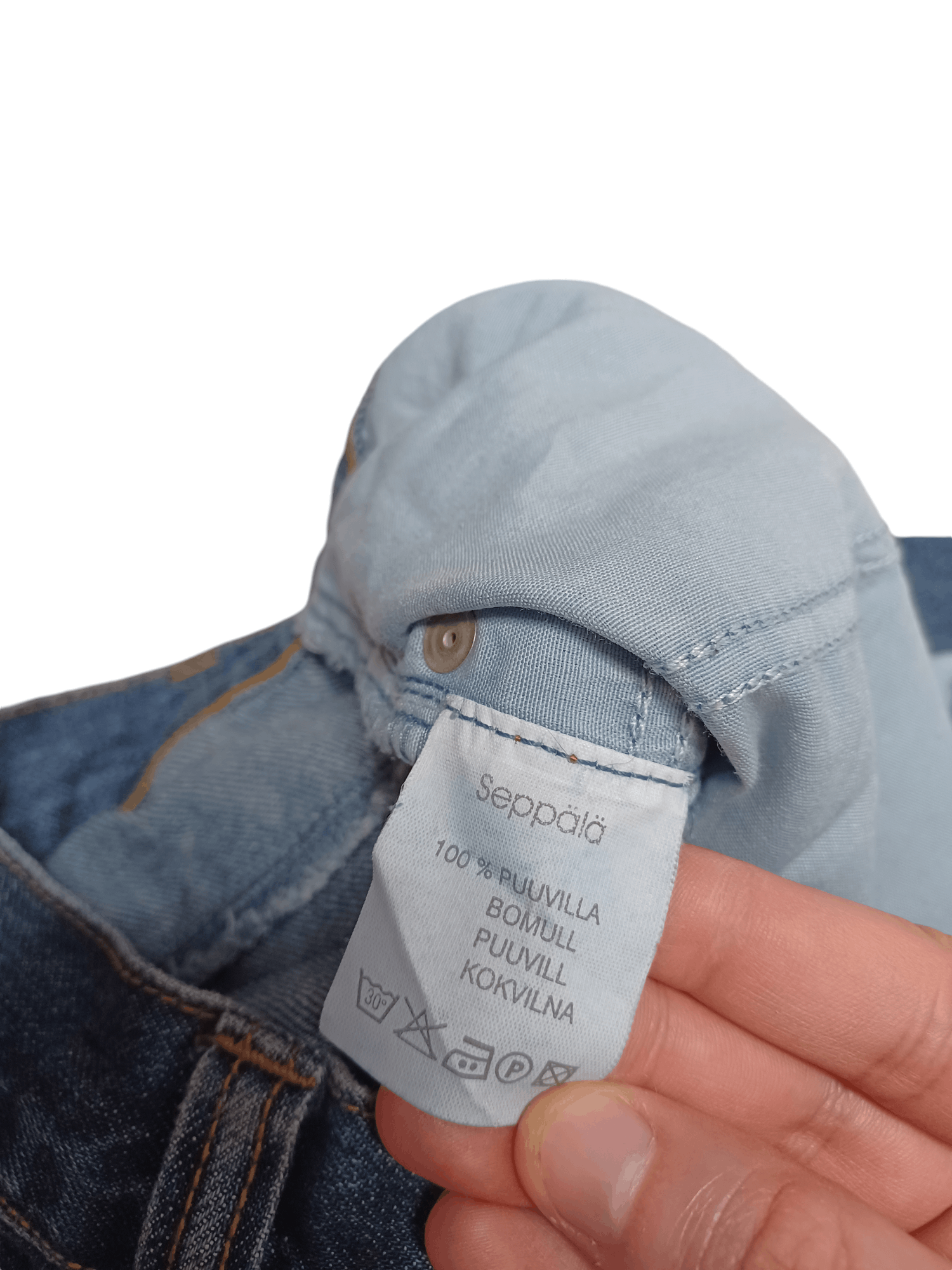 Jean 26 CM LEG OPENING! MADE IN FINLAND WIDE JEANS DENIM Size US 34 / EU 50 - 4 Thumbnail