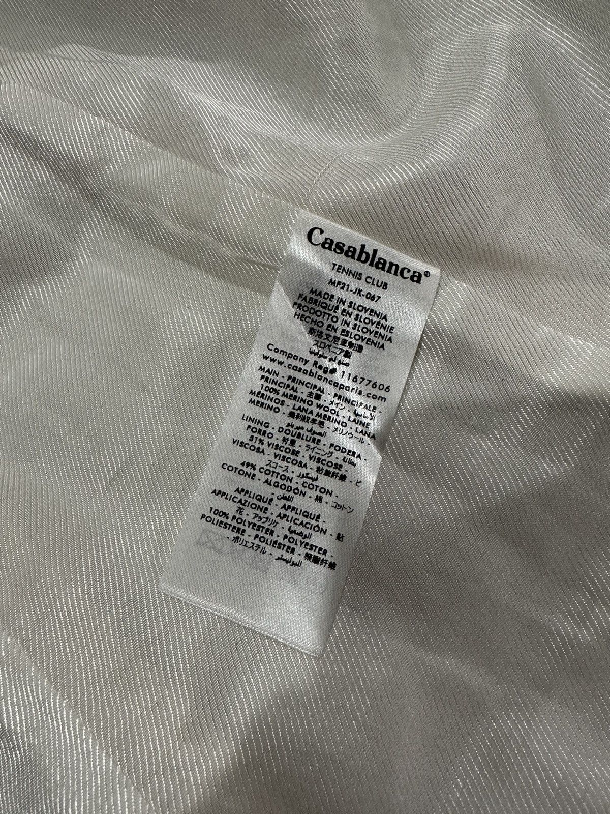 Casablanca Casablanca Diamond-Applique Off White Zip-Up Jacket Size US L / EU 52-54 / 3 - 12 Thumbnail