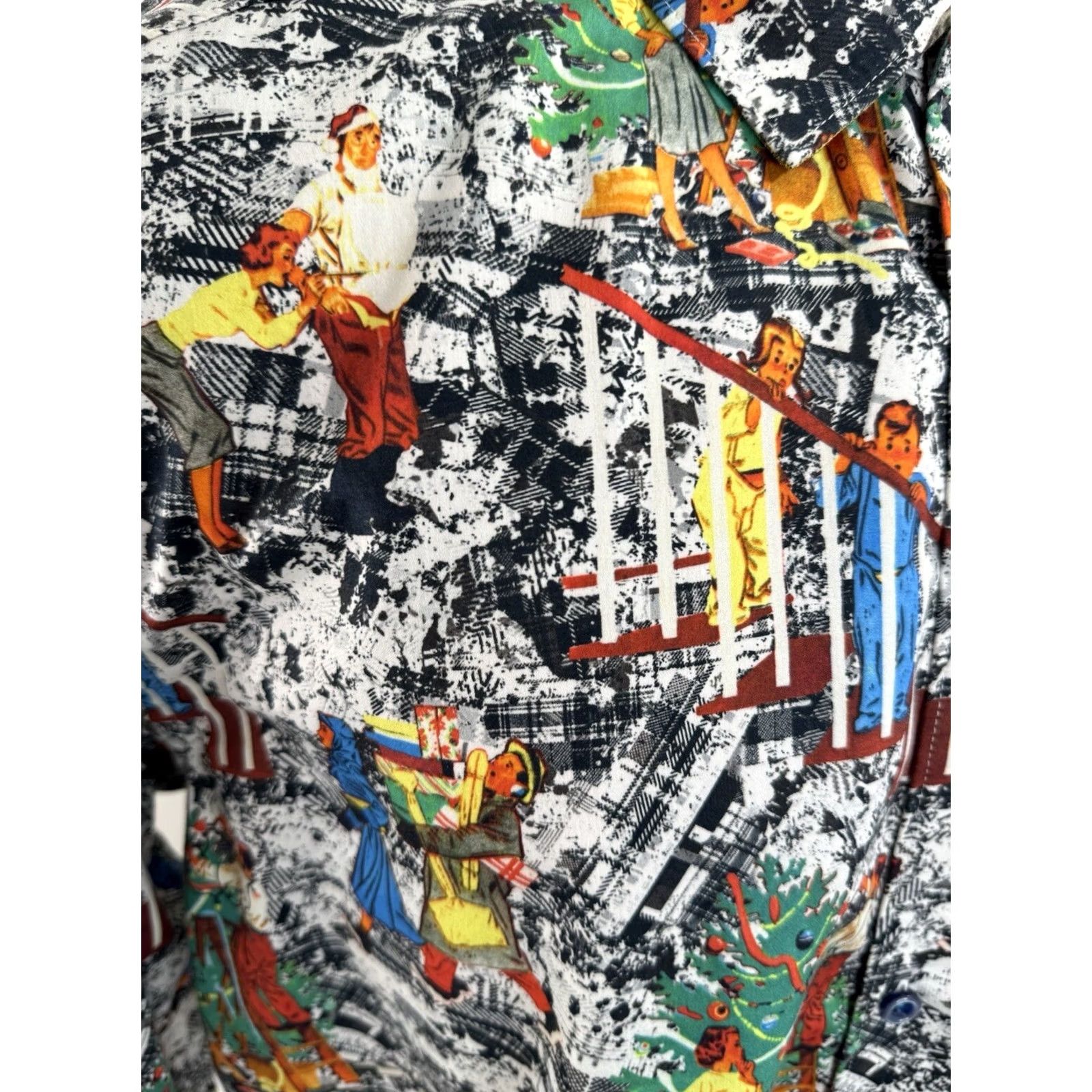 Robert Graham Robert Graham Holiday Christmas 50s Family Throwback Mens L Shirt Multicolor Size US L / EU 52-54 / 3 - 2 Thumbnail