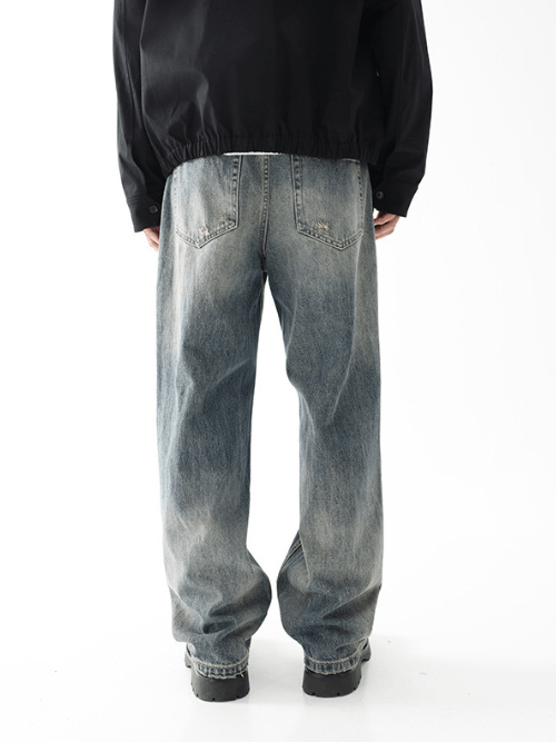 Japanese Brand × Vintage American street washed retro straight wide-leg loose jeans Size US 34 / EU 50 - 2 Thumbnail