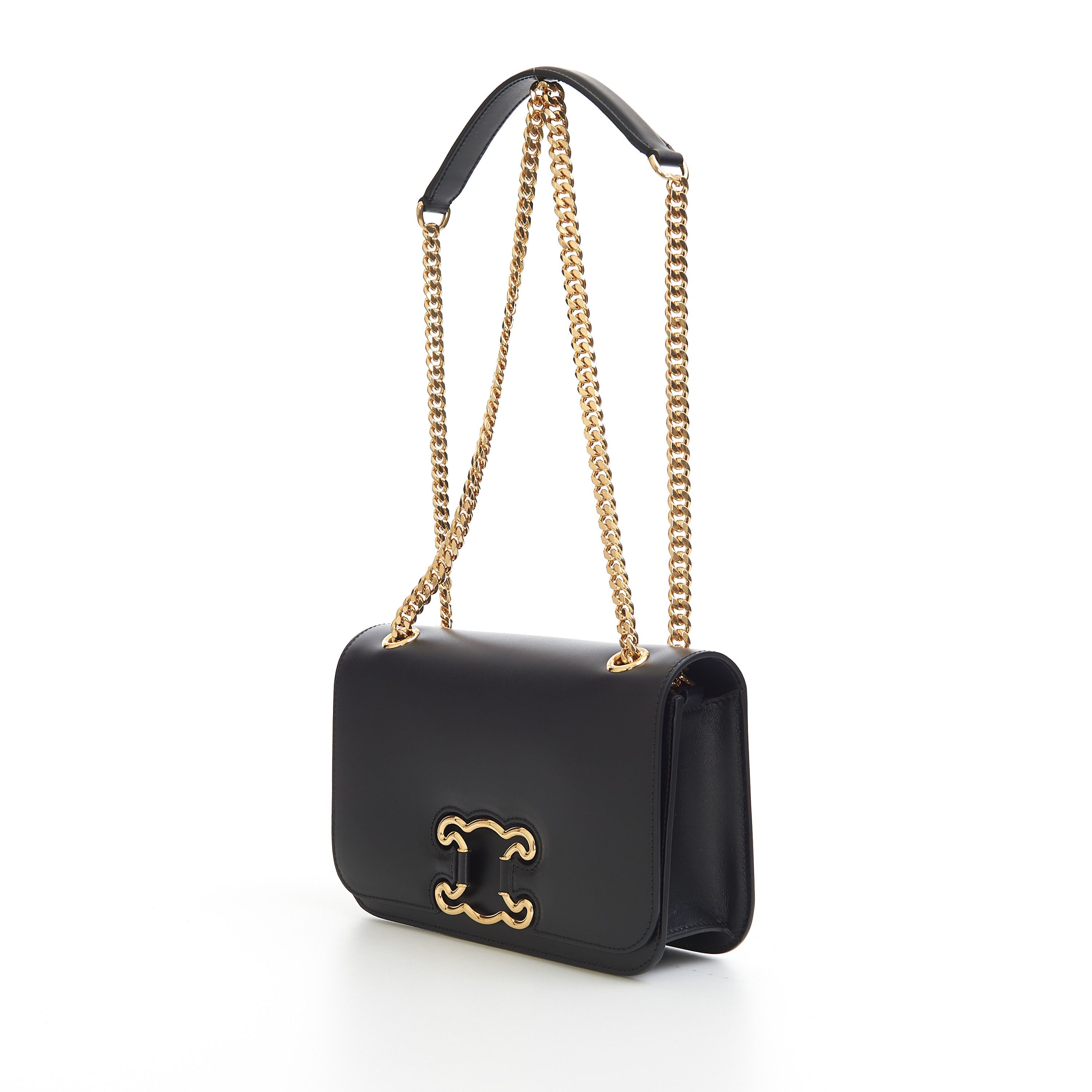 Celine Medium Bag Triomphe Frame In Black Shiny Calfskin Size ONE SIZE - 2 Thumbnail