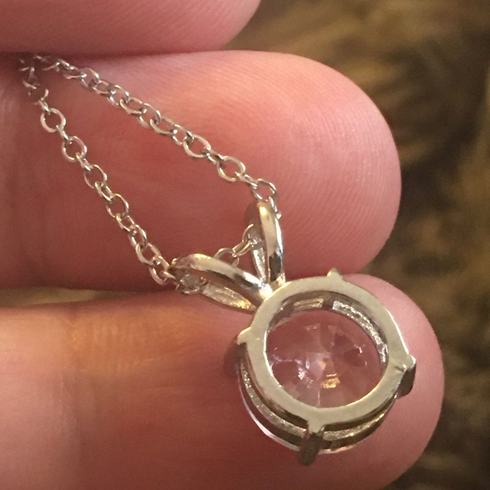Vintage Vintage 80s round CZ silver plated chain necklace Size ONE SIZE - 9 Thumbnail