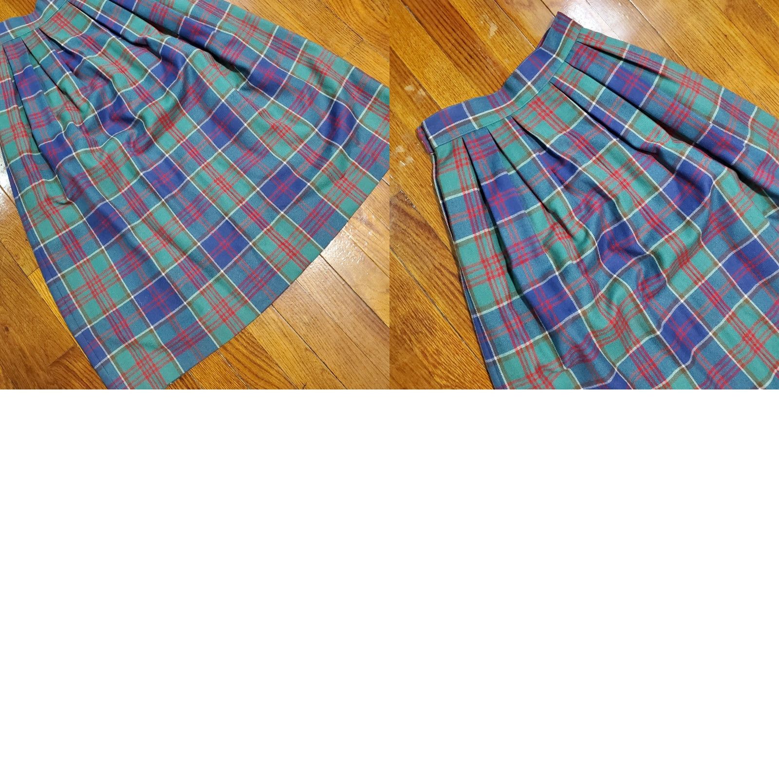 Vintage VINTAGE J.G. Hook Green Blue Plaid Preppy Ducks A-Line Skirt Size 4 Women/Adult? Size 27" / US 4 / IT 40 - 8 Thumbnail
