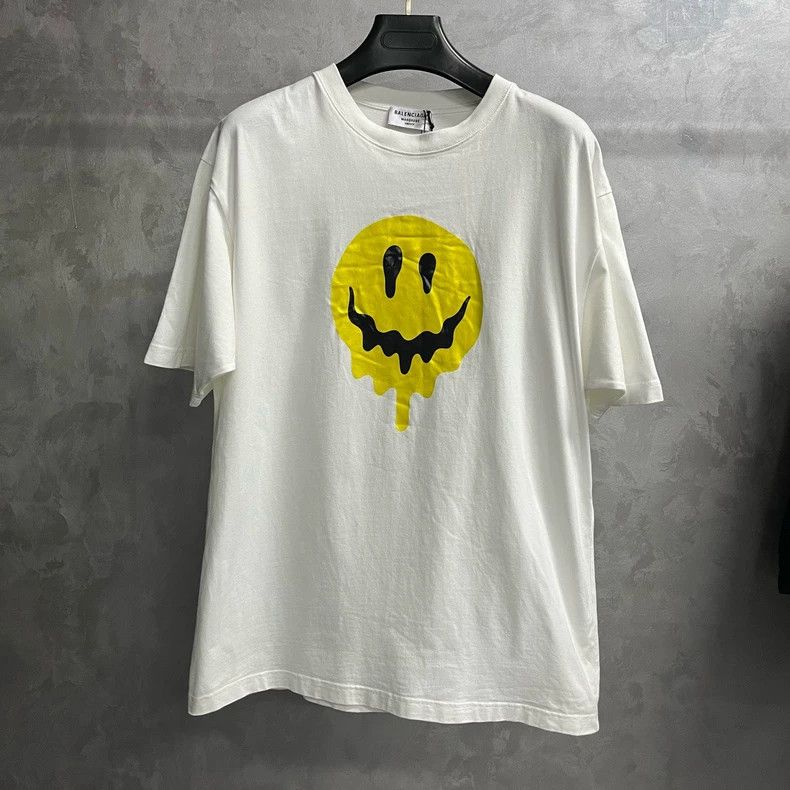 Balenciaga Balenciaga White Melting Smiley Print Casual T-Shirt Size US S / EU 44-46 / 1 - 1 Thumbnail
