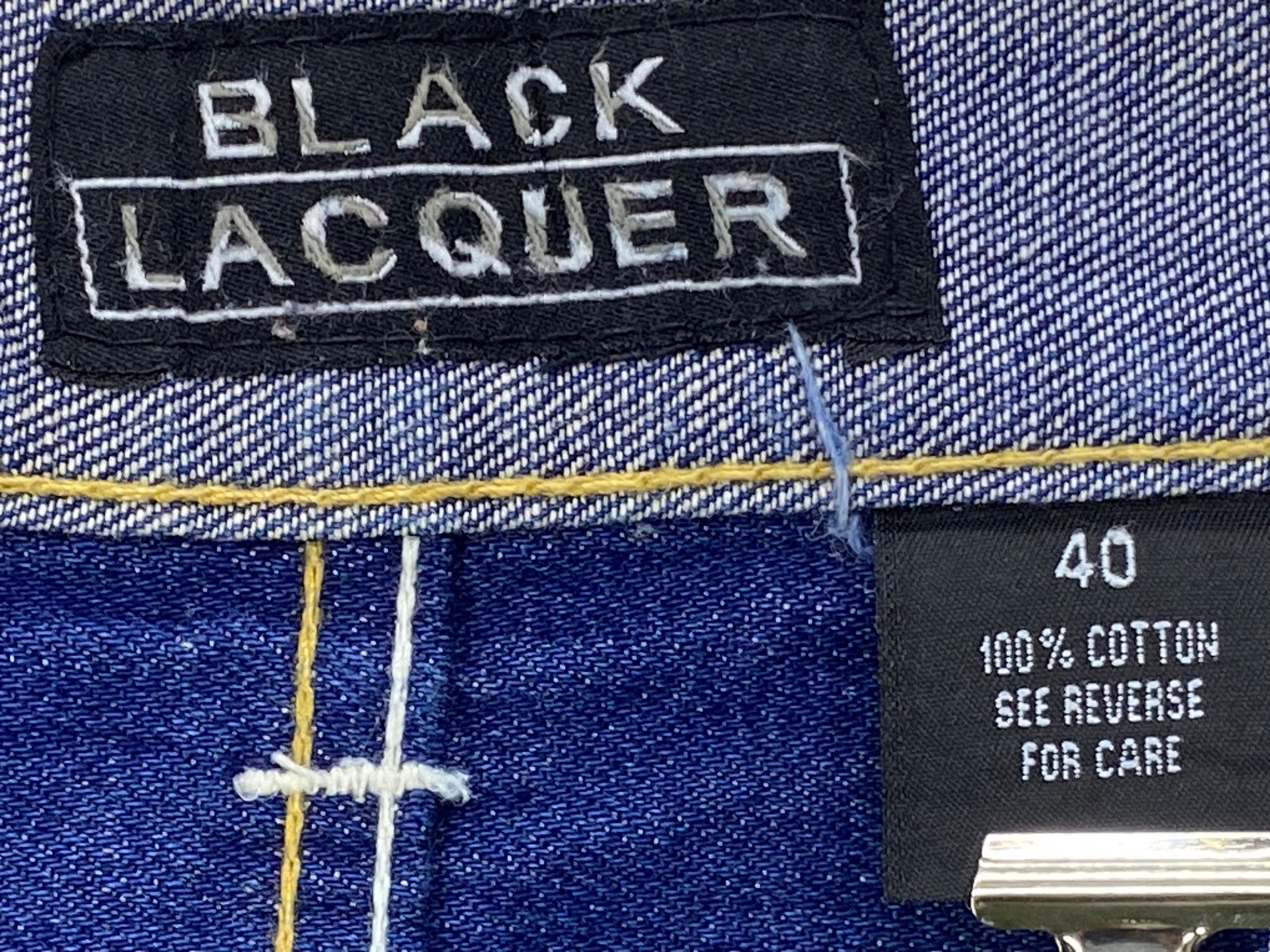 Japanese Brand Black Lacquer Denim Baggy Jeans Hip Hop Skateboard Jeans Size US 39 - 7 Thumbnail