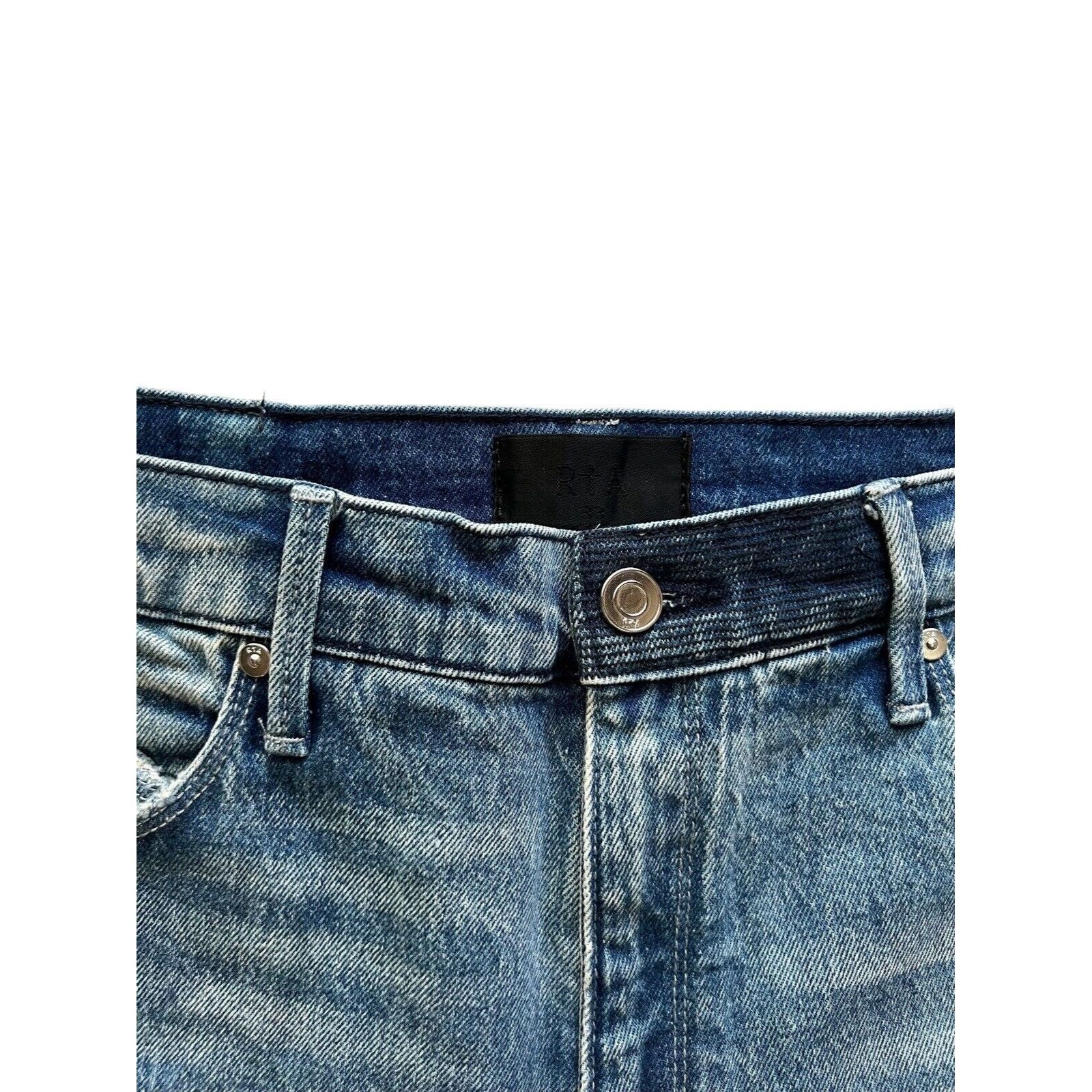Rta RtA Mens Wash Flared Skinny Jeans Blue $245 Size 33/32 Size US 33 - 3 Thumbnail