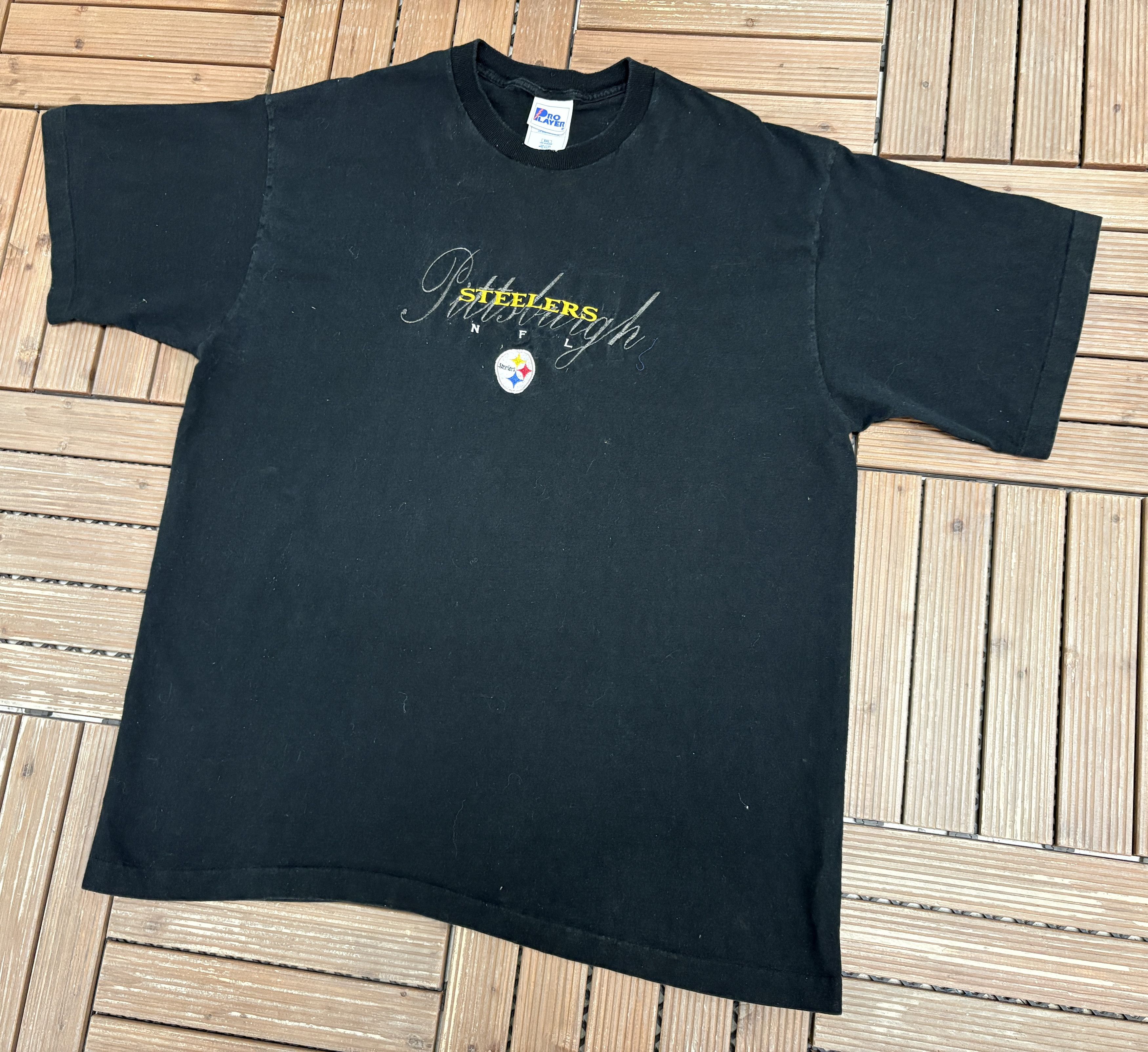 Pro Player × Vintage Pittsburgh Steelers Vintage Made in USA Black T-Shirt Tee Size US XXL / EU 58 / 5 - 3 Thumbnail