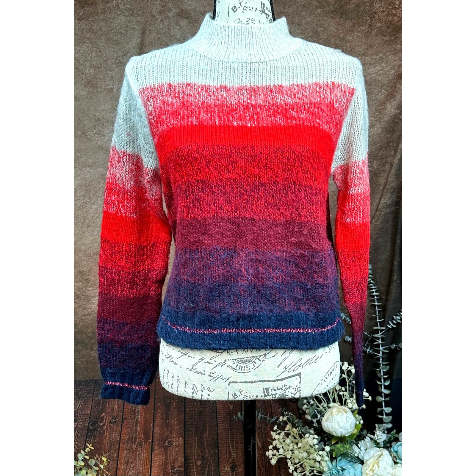 American Eagle Outfitters Red Ombre Mock Neck Soft American Eagle Outfitters Sweater M Size M / US 6-8 / IT 42-44 - 5 Thumbnail