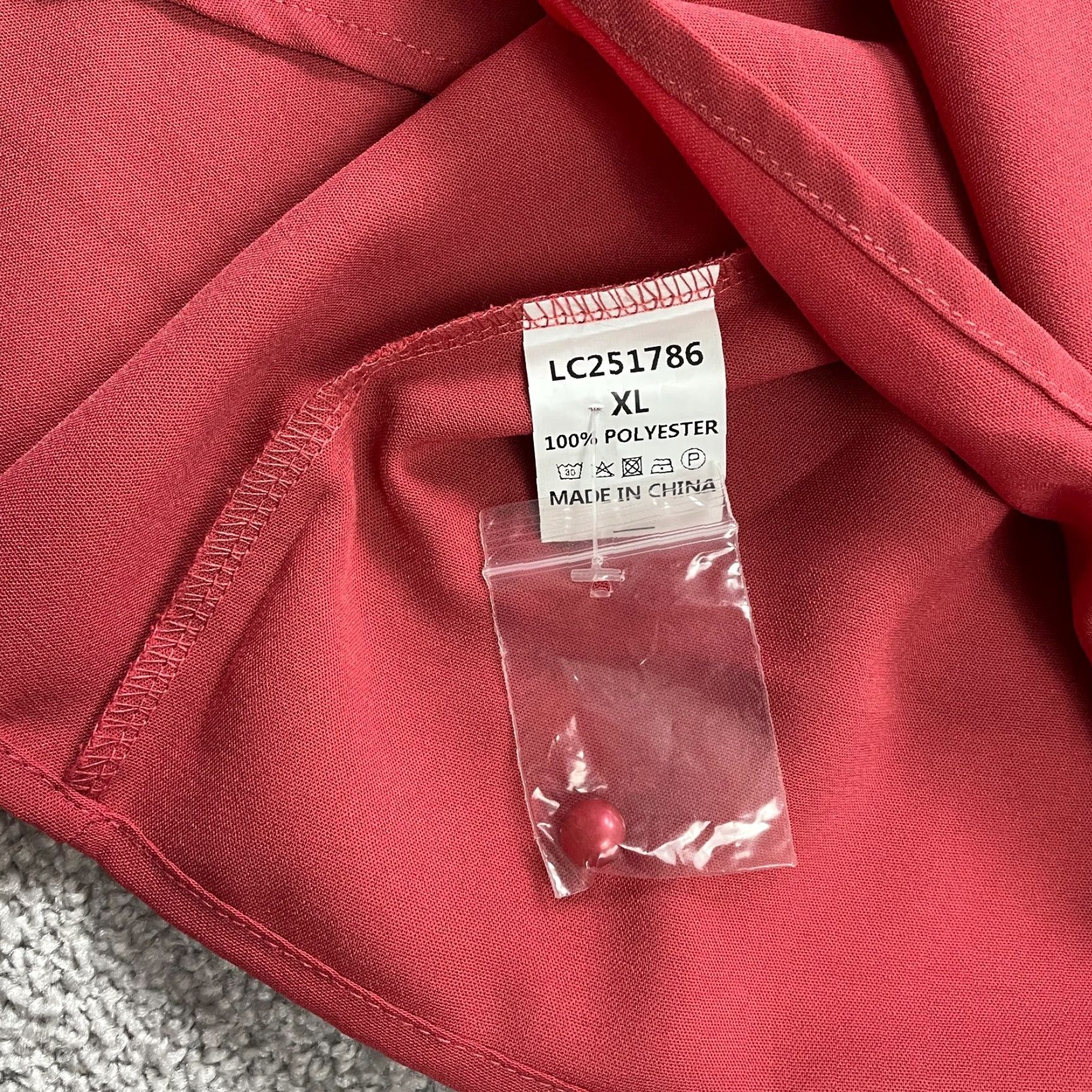 Bell Unbranded Blouse XL Womens Solid Red Ruffle Bell Sleeve Round Neck Casual Size XL / US 12-14 / IT 48-50 - 7 Thumbnail