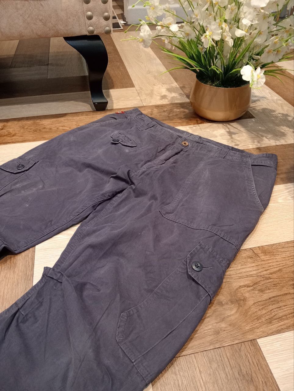 Napapijri NAPAPIJRI FADED BLUE CARGO PANTS Size US 34 / EU 50 - 4 Thumbnail