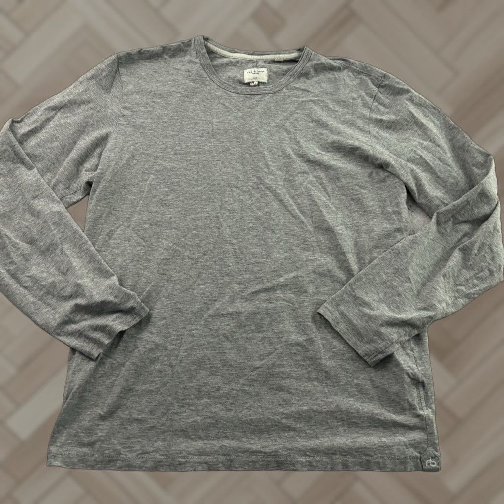 Rag & Bone Rag & Bone Long Sleeve Basic Cotton T Shirt Women's Large Gray Size L / US 10 / IT 46 - 1 Thumbnail