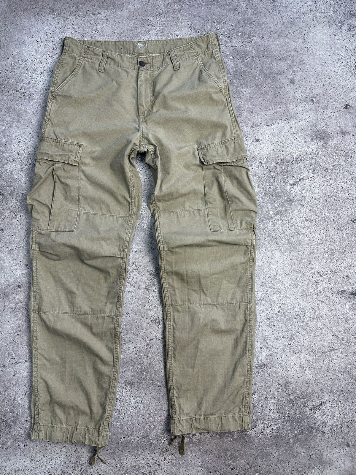 Carhartt × Vintage Vintage Carhartt Cargo Distressed Pants Faded Beige Y2K Size US 31 - 7 Thumbnail