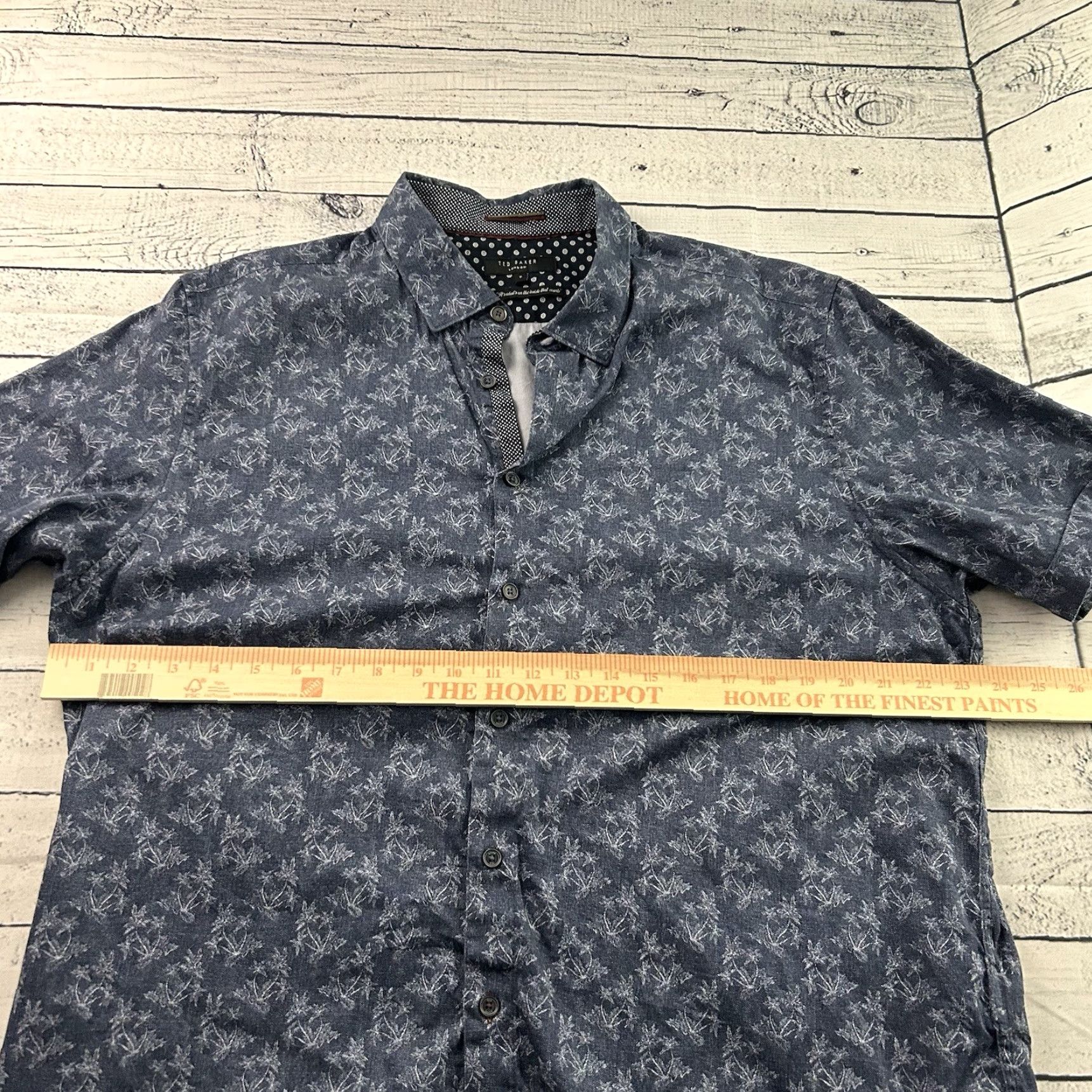 Ted Baker Ted Baker Short Sleeve Button-Up Shirt Men's 7 Blue Floral Print" Size US M / EU 48-50 / 2 - 4 Thumbnail