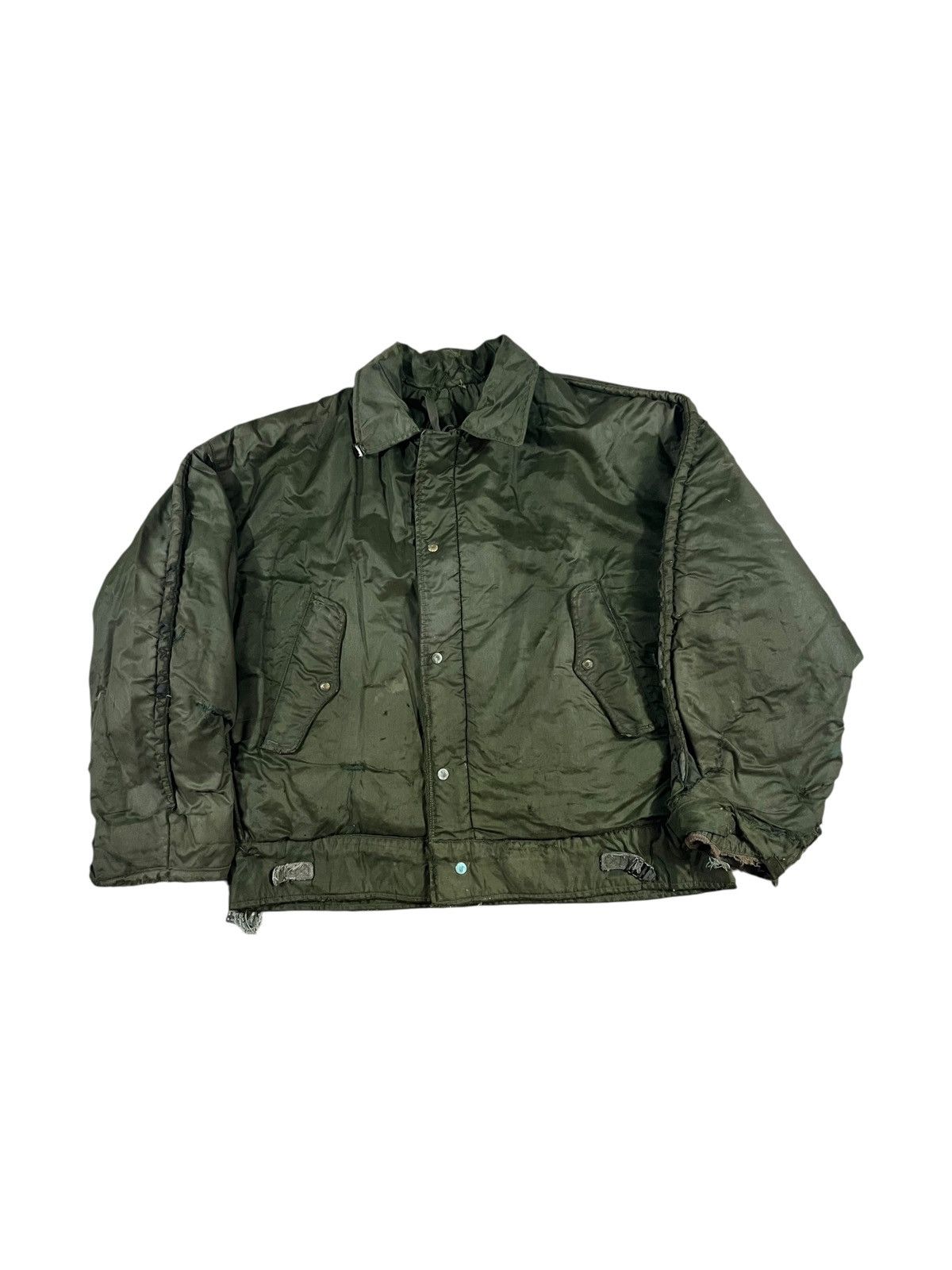 Vintage 60s USN A-1 Deck Jacket Faded Green