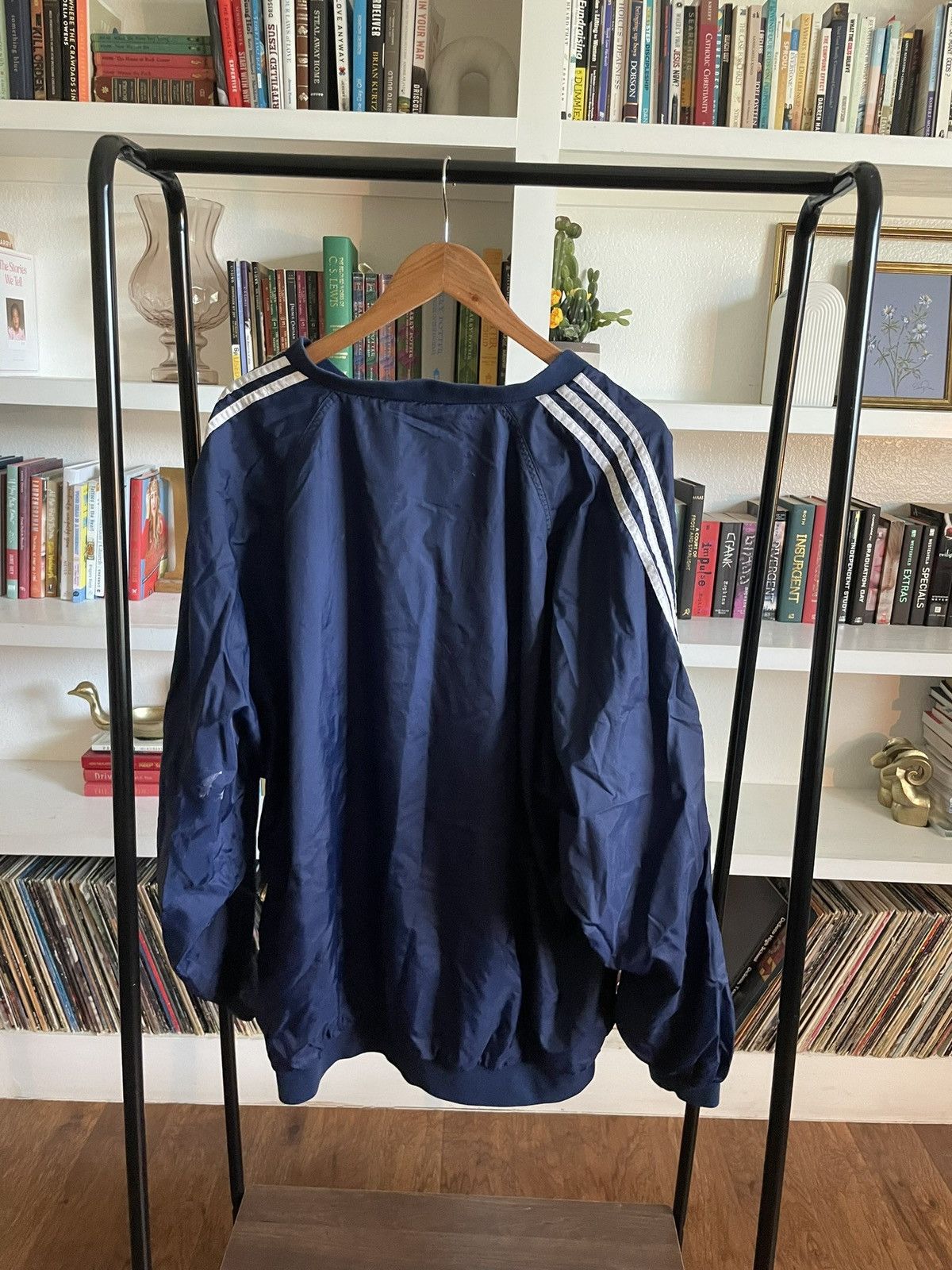 Adidas × Vintage 90s Adidas V-neck windbreaker Size US XL / EU 56 / 4 - 5 Thumbnail