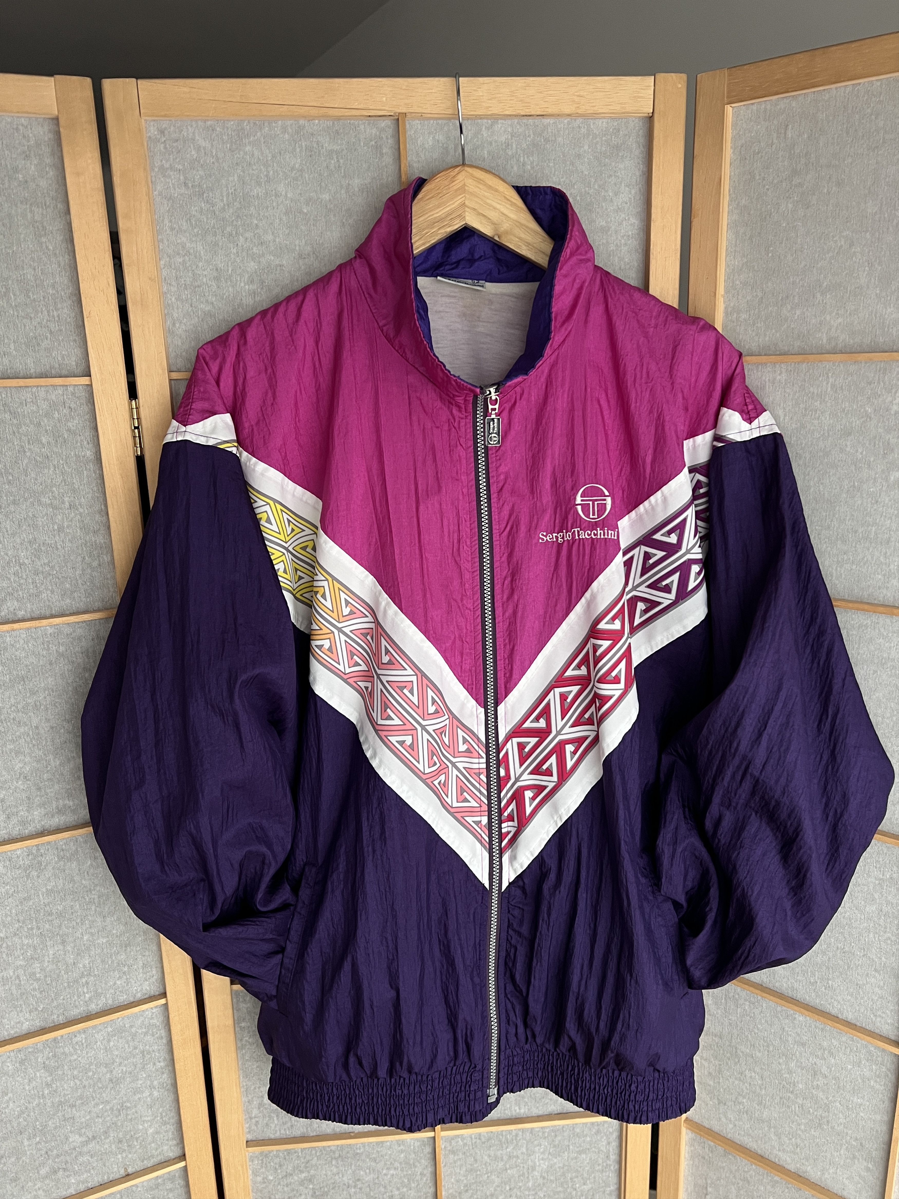 Sergio Tacchini Sergio Tacchini vintage 80s 90s nylon track top retro jacket Size US L / EU 52-54 / 3 - 7 Thumbnail