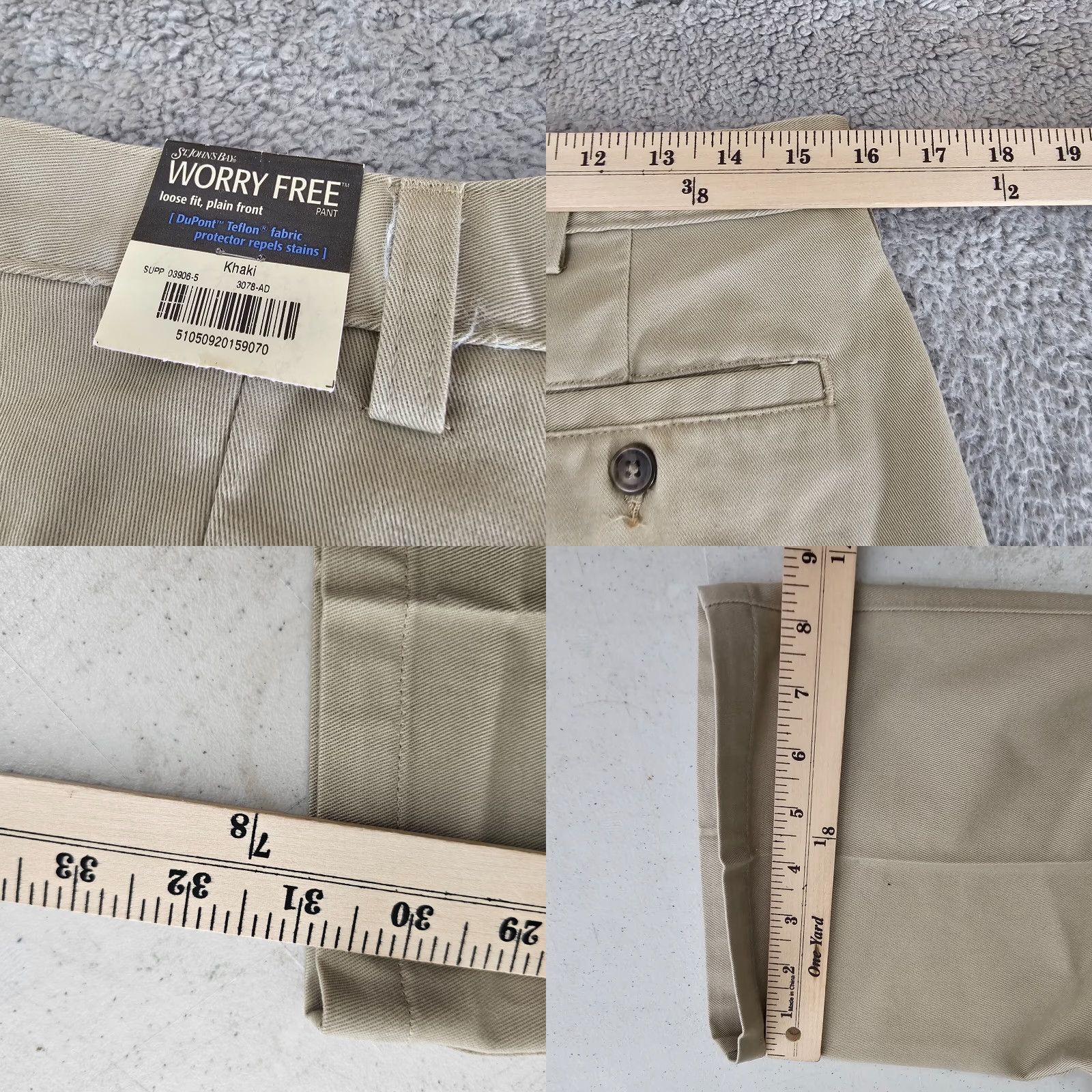 Vintage St. John's Bay Pants Mens Size 32x31 Khaki Relaxed Fit Chino Flat Front 100% Cotton Size US 32 / EU 48 - 8 Thumbnail