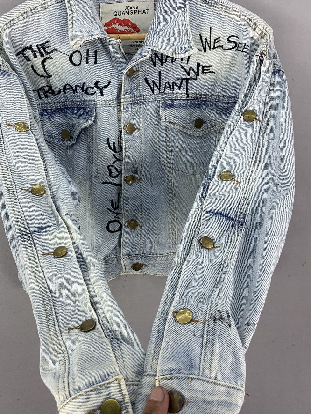 Other Punk Style Denim Crop Top Jacket Size L / US 10 / IT 46 - 11 Thumbnail