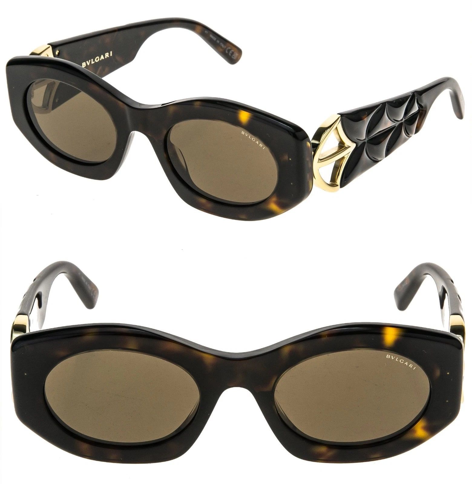 Bvlgari BVLGARI 40049 CALLA BV40049I Brown Oval Sunglasses 53E Size ONE SIZE - 1 Thumbnail