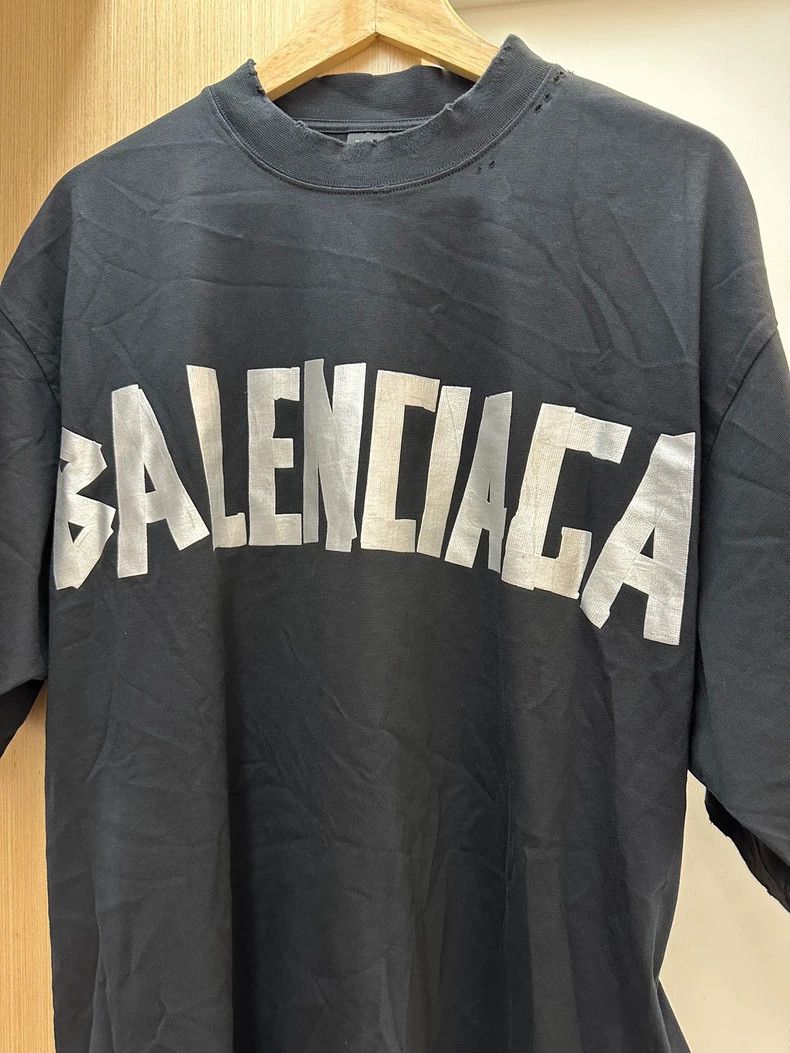 Balenciaga Balenciaga Masking Tape Logo Short Sleeve T-Shirt Size US M / EU 48-50 / 2 - 7 Thumbnail