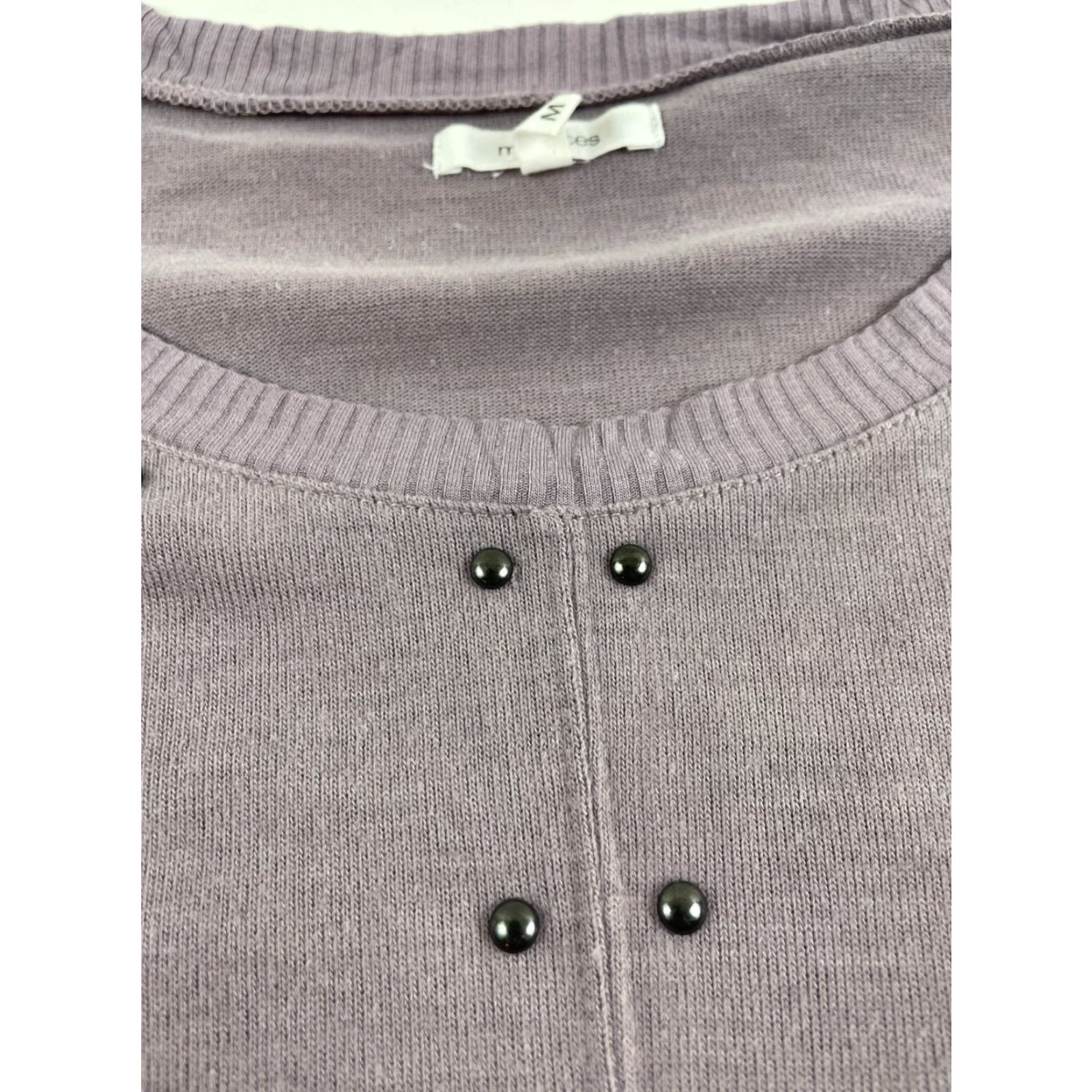 Vintage Maurices Sweater Women Medium Purple Studded Pullover Crew Neck Long Sleeve Knit Modern Solid Size M / US 6-8 / IT 42-44 - 3 Thumbnail