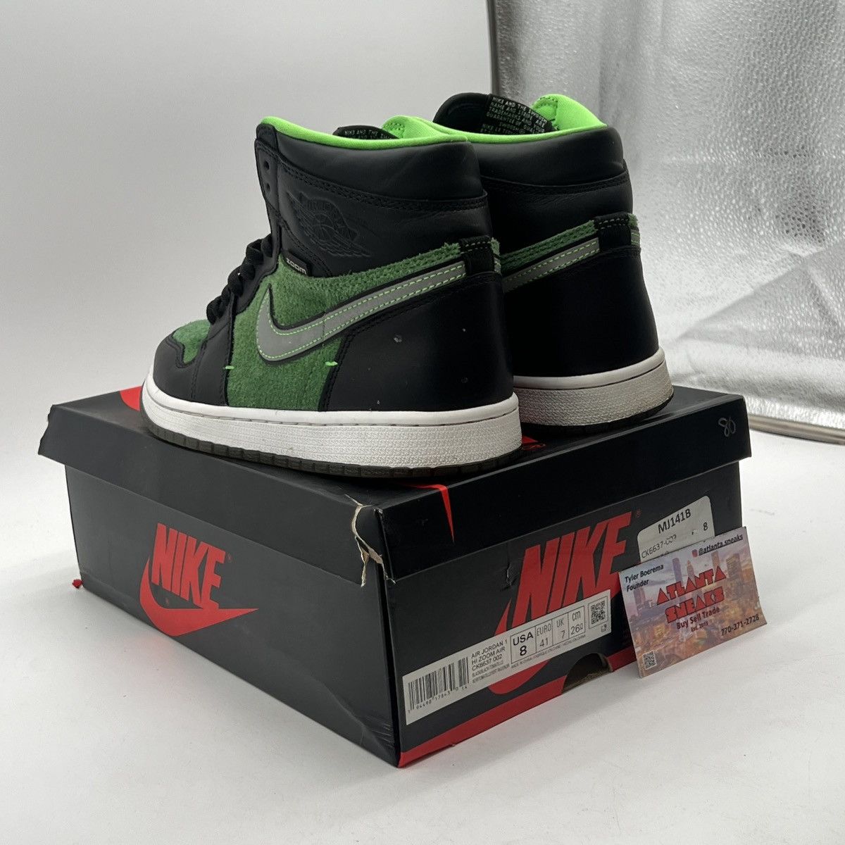 Nike Air Jordan 1 high zoom zen green Size US 8 / EU 41 - 4 Thumbnail