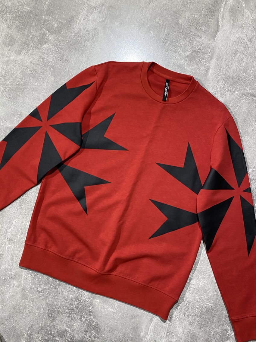 Neil Barrett Neil Barrett Military Black Star Red Sweatshirt Size US M / EU 48-50 / 2 - 2 Thumbnail