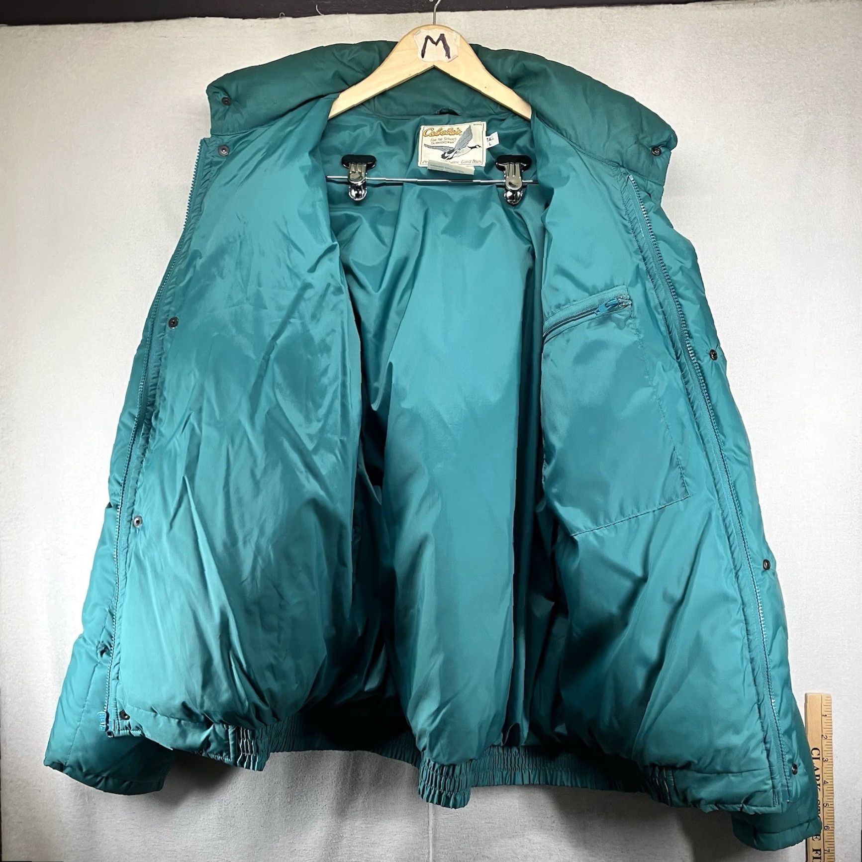 Vintage VINTAGE Cabela's Jacket Men LT Big & Tall Puffer Nylon Outer Shell Blue 90s Outdoor Casual Workwear Quilted Insulated Down Zip Snap Size US L / EU 52-54 / 3 - 3 Thumbnail