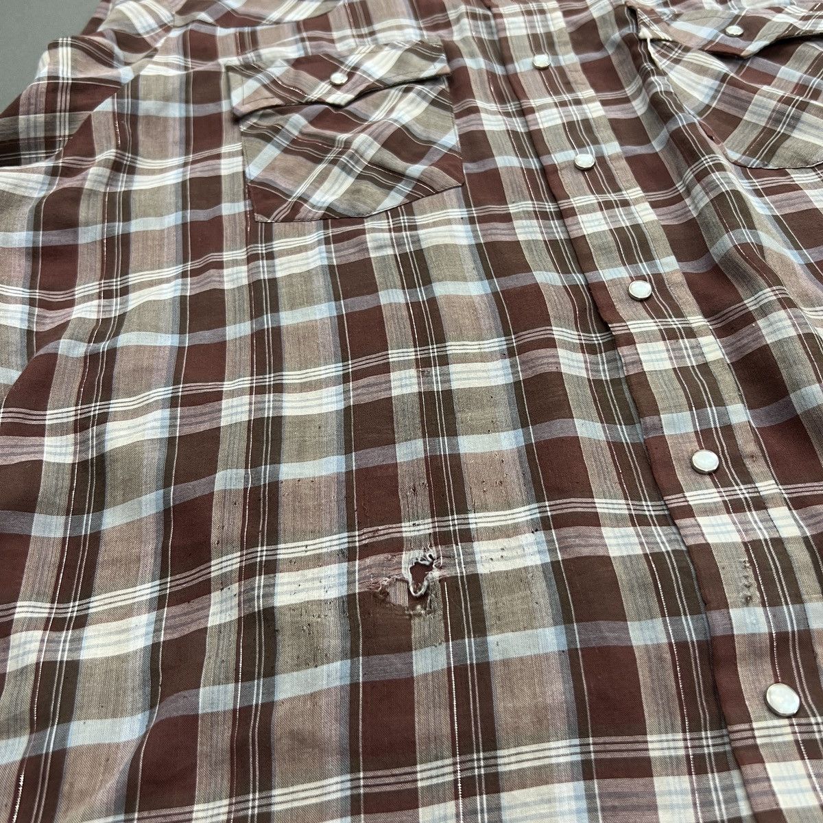 Levi's Vintage 70s White Tag Levi’s Plaid Western Button Up Shirt Size US XL / EU 56 / 4 - 8 Thumbnail