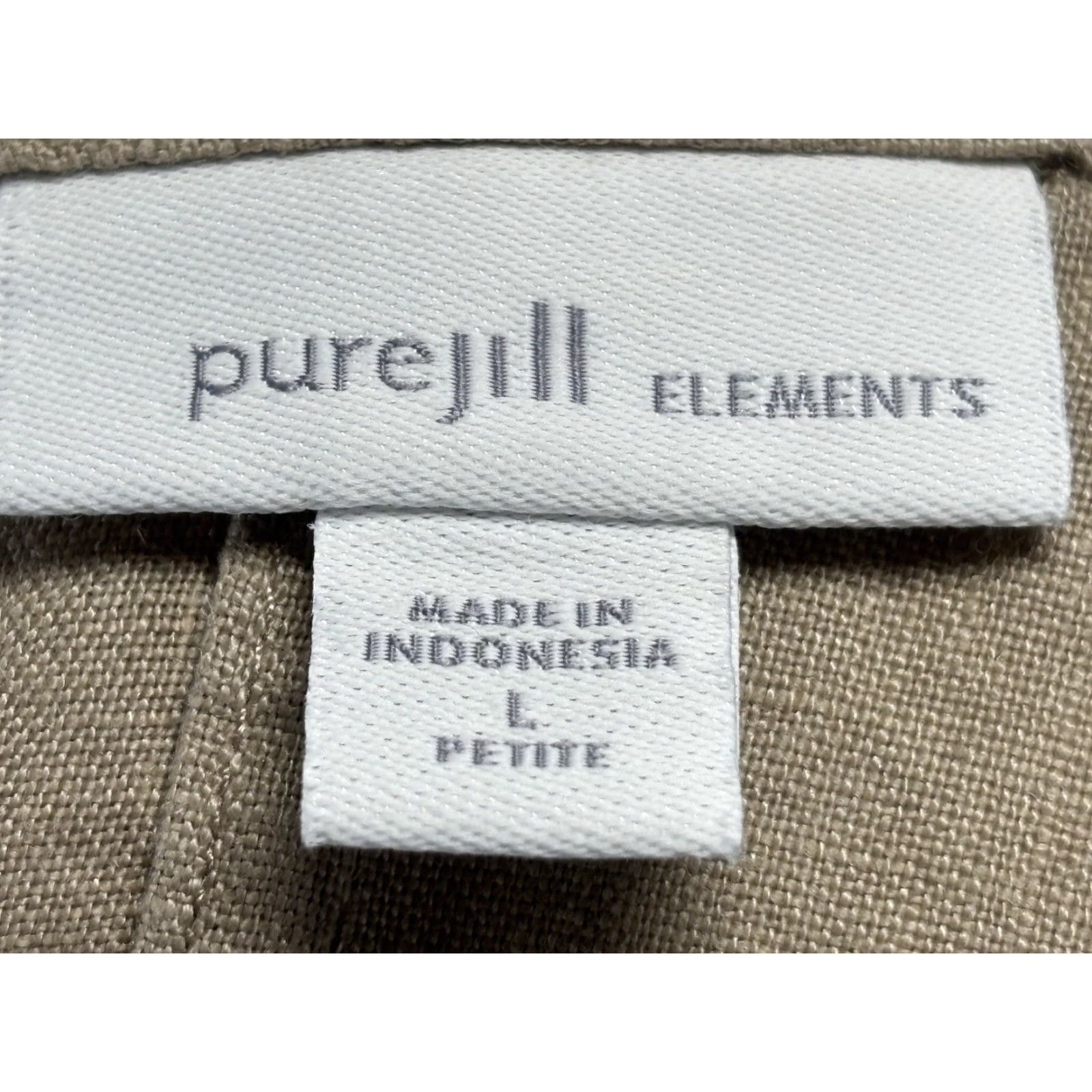 J. Jill J. Jill Pure Elements Linen Duster Jacket Women's Petite Large Khaki Lagenlook Open Front Size L / US 10 / IT 46 - 6 Thumbnail