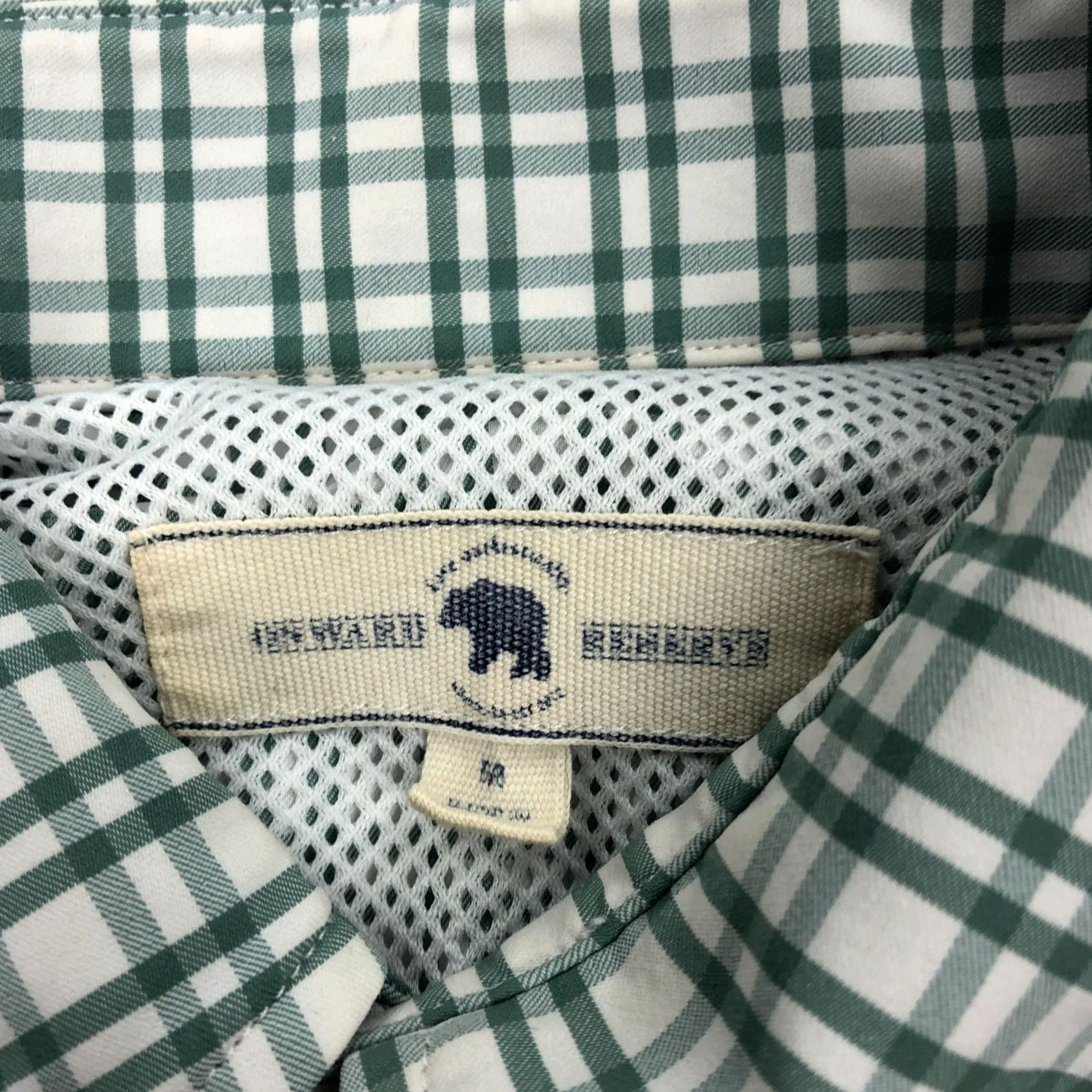 Vintage Onward Reserve Shirt Mens M Performance Nylon Green Gingham Check Shirt Size US M / EU 48-50 / 2 - 5 Thumbnail