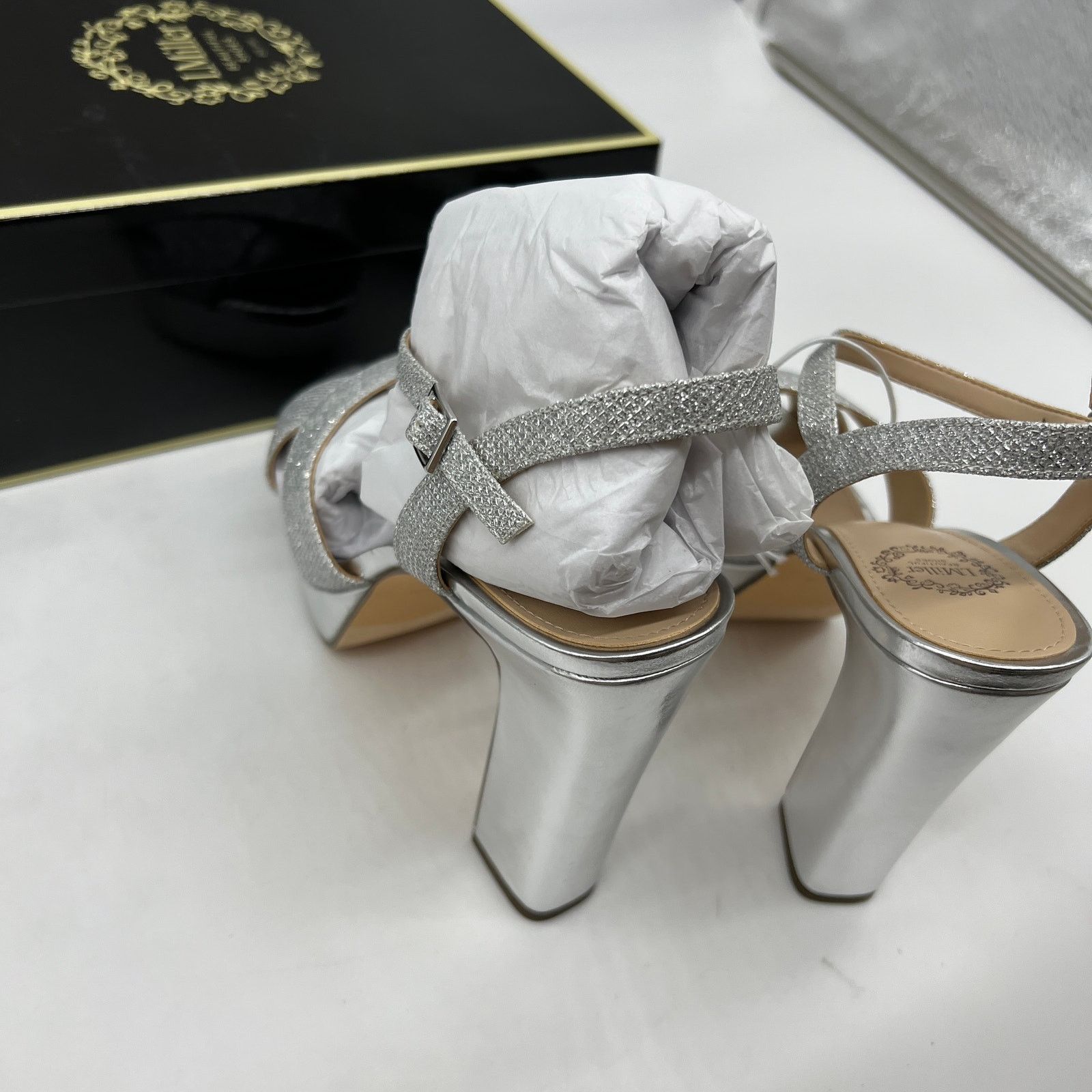 Other I. Miller Womens Samien Heeled Sandals Silver Size US 7.5 / IT 37.5 - 7 Thumbnail