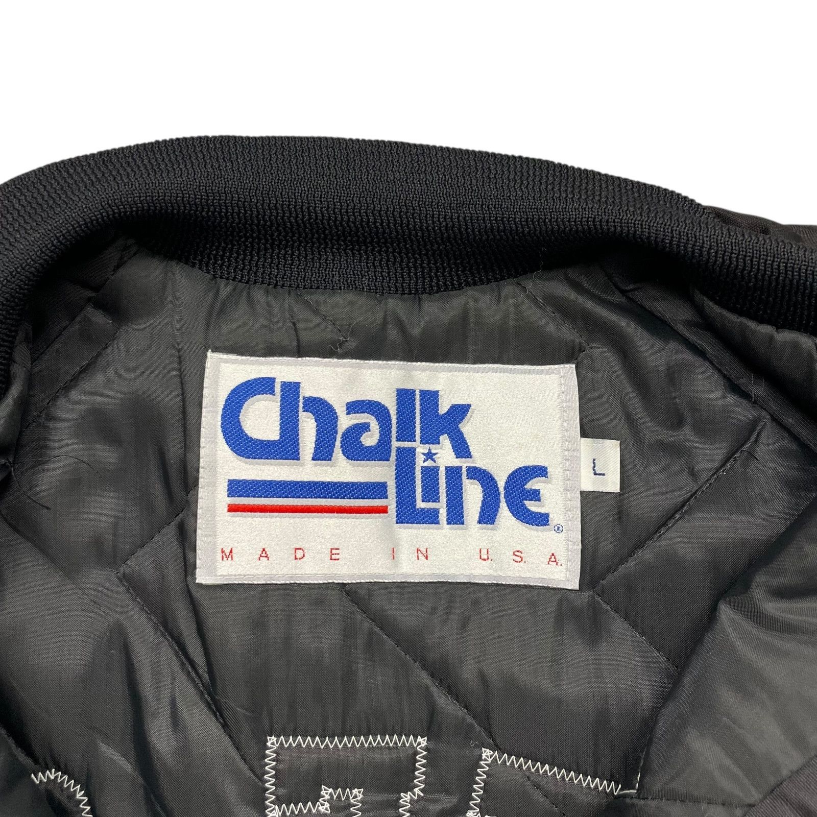 MLB VTG 90s CHICAGO WHITE SOX CHALK LINE SATIN JACKET SPELL OUT Size US L / EU 52-54 / 3 - 7 Thumbnail