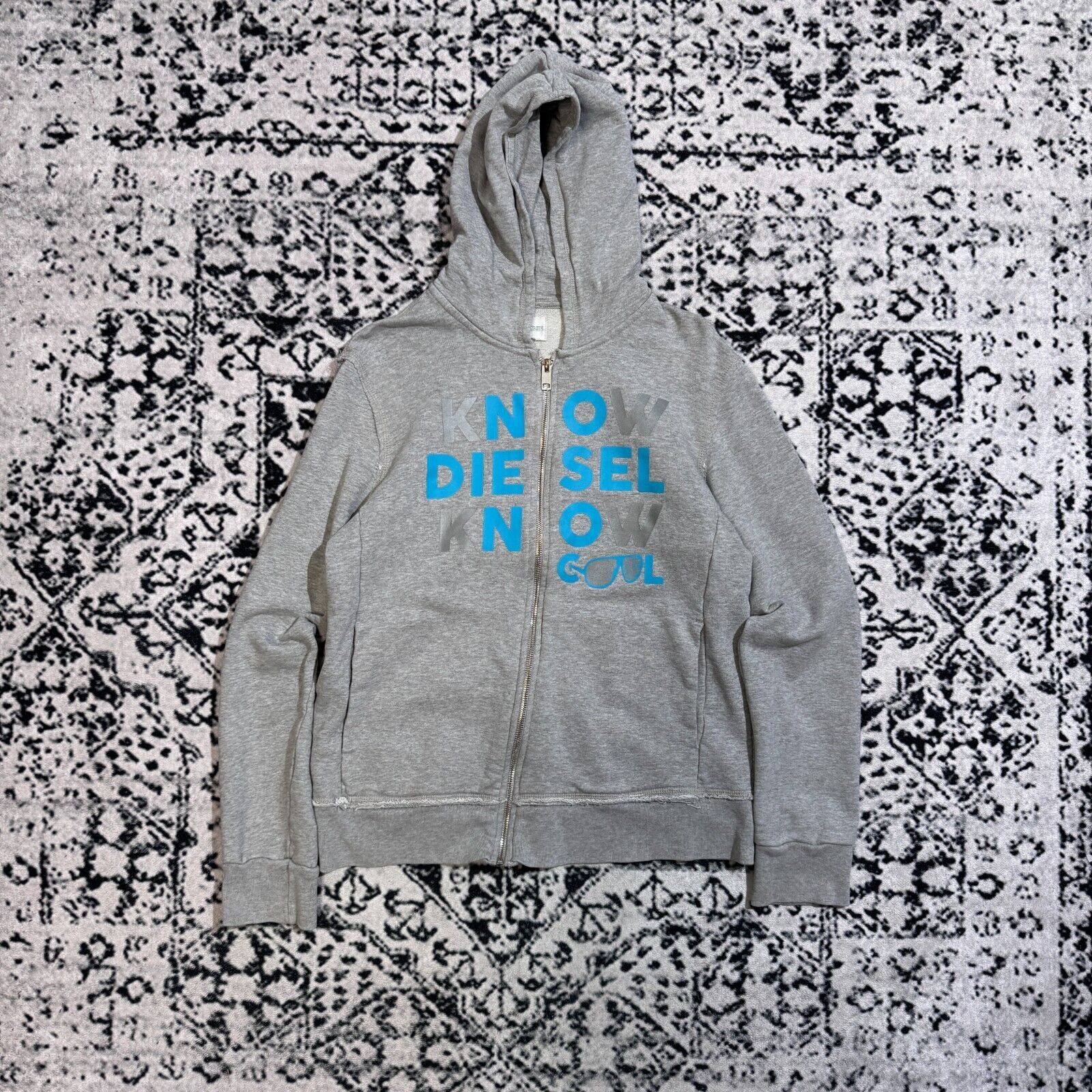 Diesel × Vintage Vintage Diesel Unisex Gray Cotton Hoodie Size S Y2k 90s Size US S / EU 44-46 / 1 - 1 Thumbnail