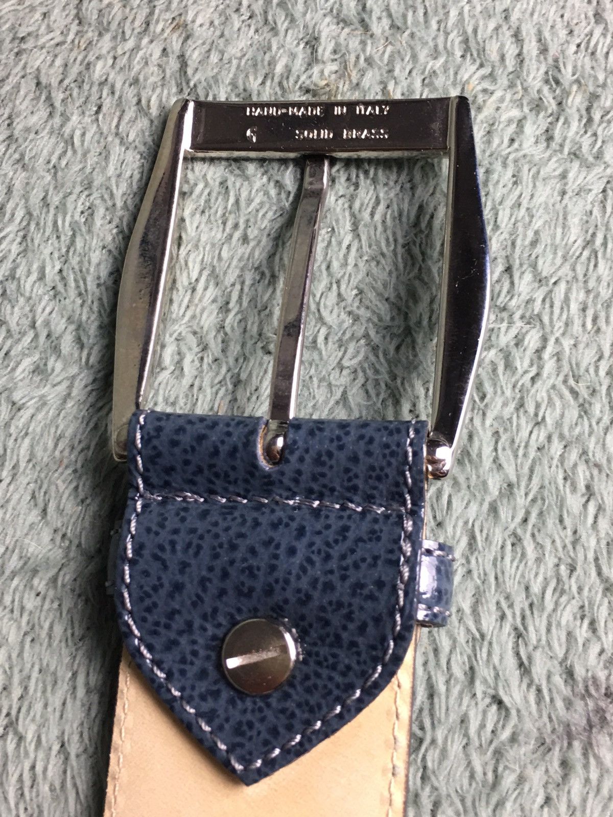 Longchamp LONGCHAMP Blue Patent Leather Belt Designer France Size ONE SIZE - 4 Thumbnail