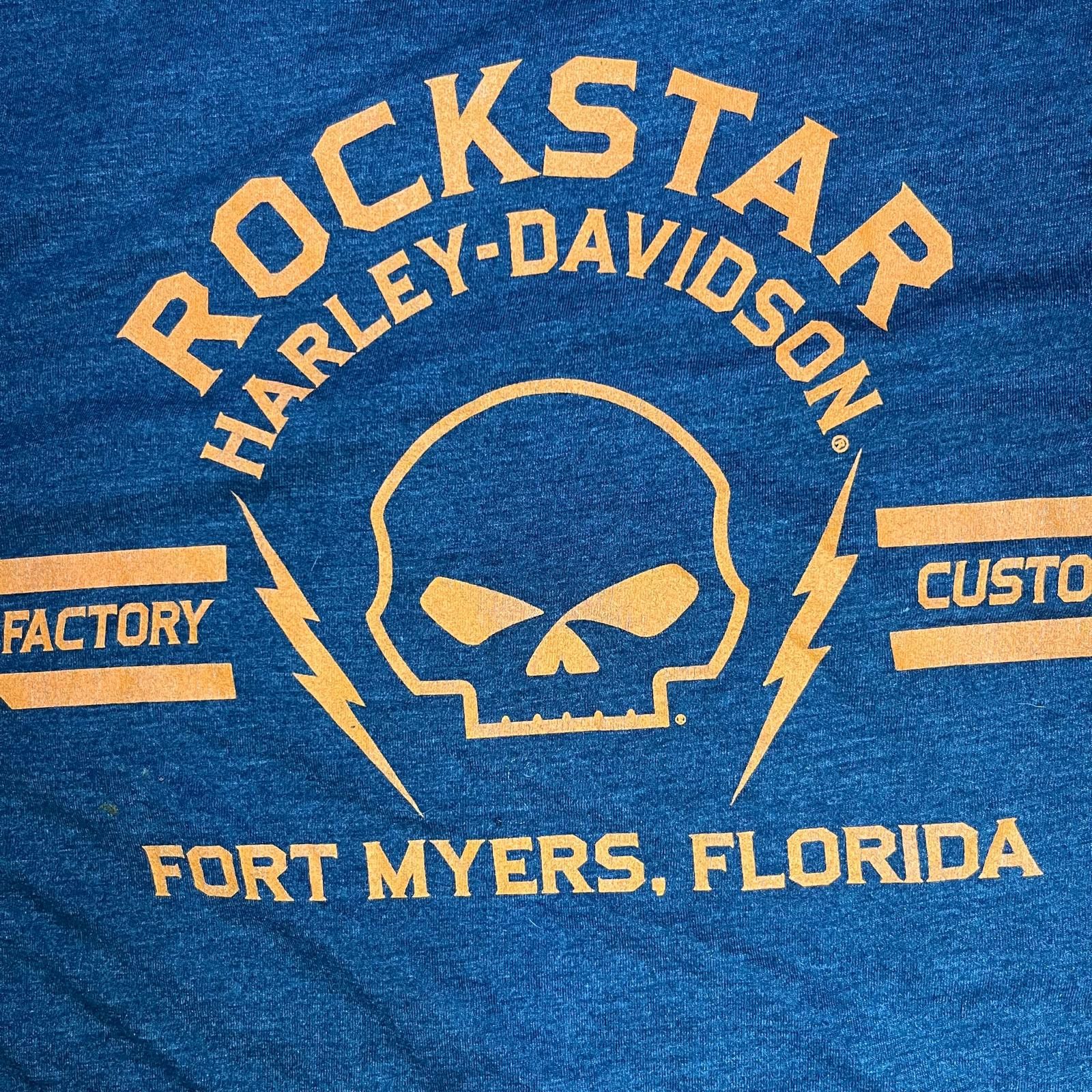 Harley Davidson 💀 Harley-Davidson “Rockstar Fort Myers” Skull Tee – Size M Size US M / EU 48-50 / 2 - 4 Thumbnail