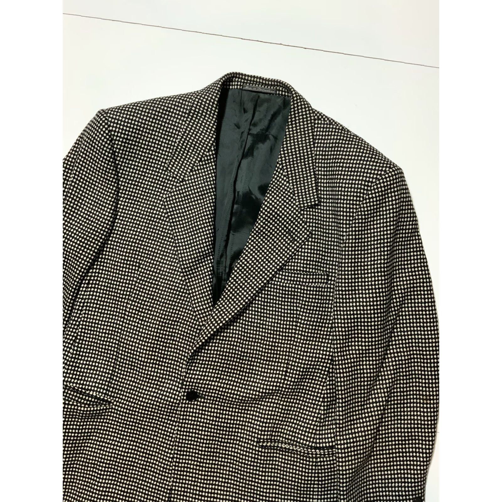 Versace VINTAGE V2 Versace Polka Dot Wool One Button Evening Sportscoat Blazer Jacket Mens 52R 1980s Size 52R - 5 Thumbnail