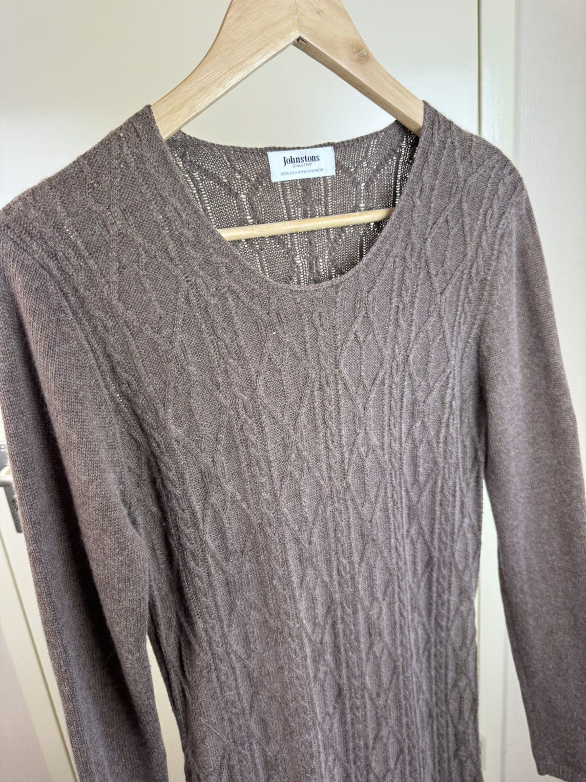 Johnstons Of Elgin Johnstons of Elgin Cashmere Silk Cable Knit Sweater Dress M Size M / US 6-8 / IT 42-44 - 11 Thumbnail