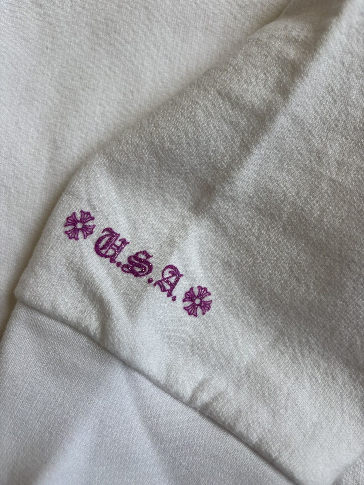 Chrome Hearts Chrome Hearts White Purple Glitter Horseshoe Hoodie Size US L / EU 52-54 / 3 - 6 Thumbnail