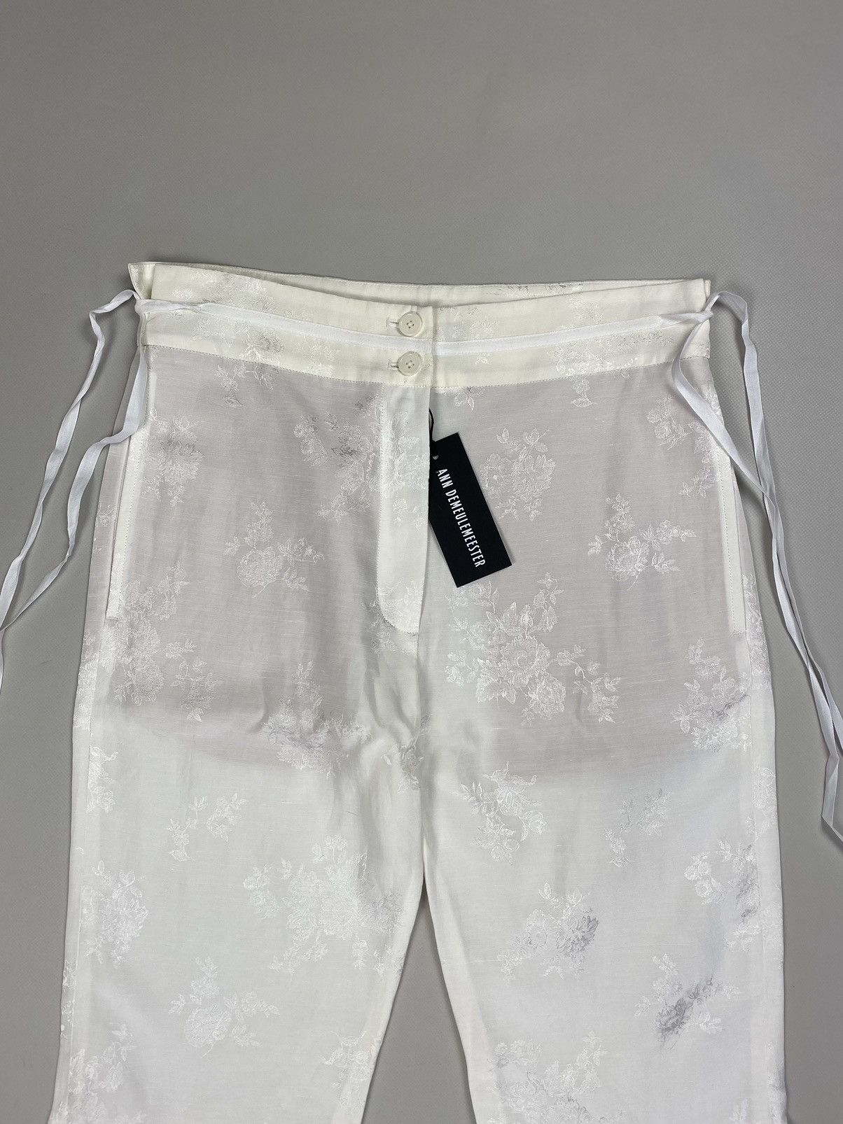 Ann Demeulemeester Ann Demeulemeester linen blend patterned cropped pants Size 25" / US 0 / IT 36 - 7 Thumbnail