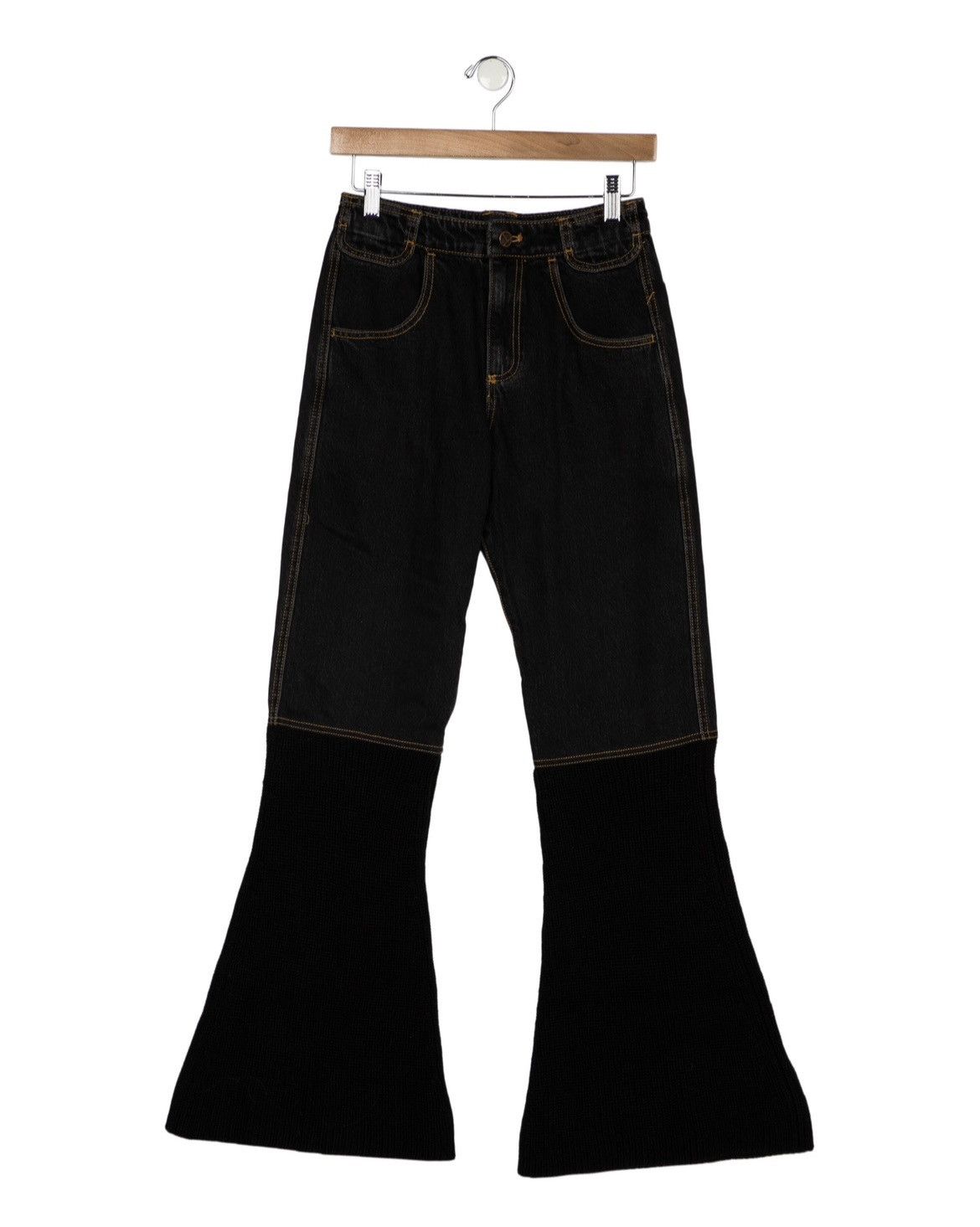 Telfar Telfar denim knit sweatpants flared pants Size US 32 / EU 48 - 1 Thumbnail