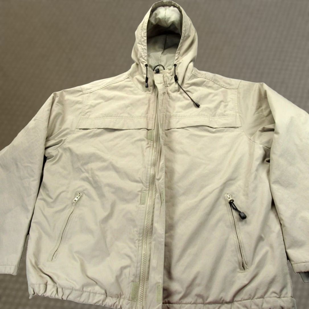 Eddie Bauer VINTAGE Eddie Bauer Jacket Mens XL Beige Hooded Pockets Insulated Full Zip Nylon Weatherproof Rain Coat 90s Outdoor Mens Size US XL / EU 56 / 4 - 1 Thumbnail