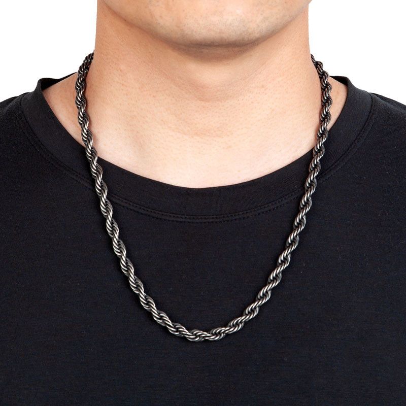 Jewelry 6MM Twisted Rope Chain Necklace Necklace Size ONE SIZE - 2 Thumbnail