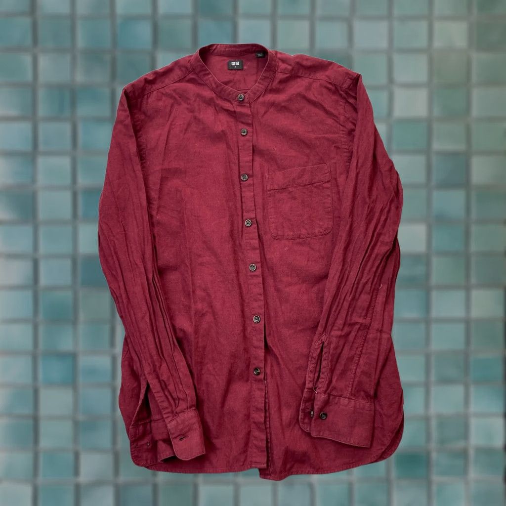 Uniqlo Uniqlo Red Flannel Cotton Button Up Shirt Mens Small Casual Wear Stand Collar Size US S / EU 44-46 / 1 - 1 Thumbnail